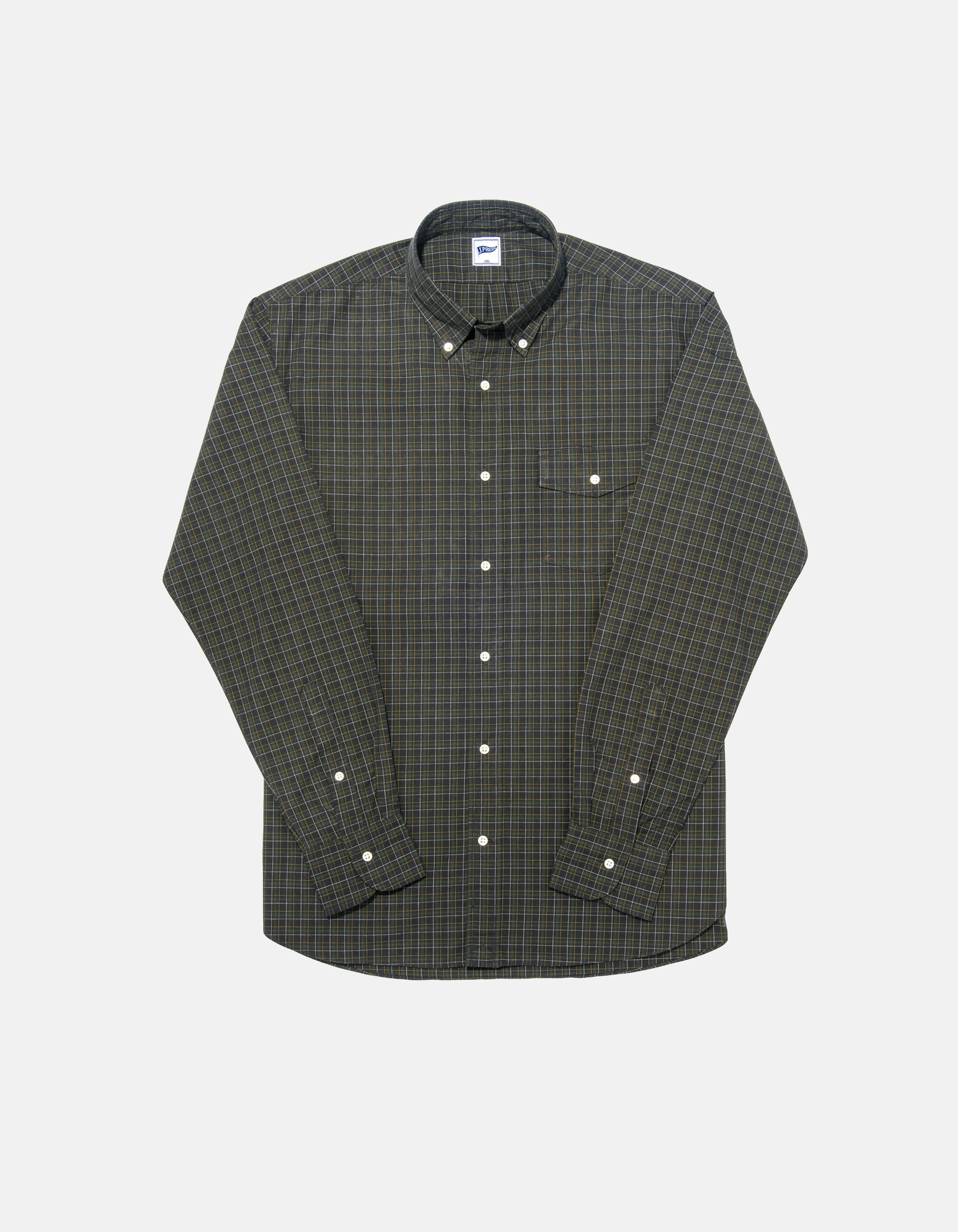 Green & Navy Mini-check Sport Shirt - Trim Fit