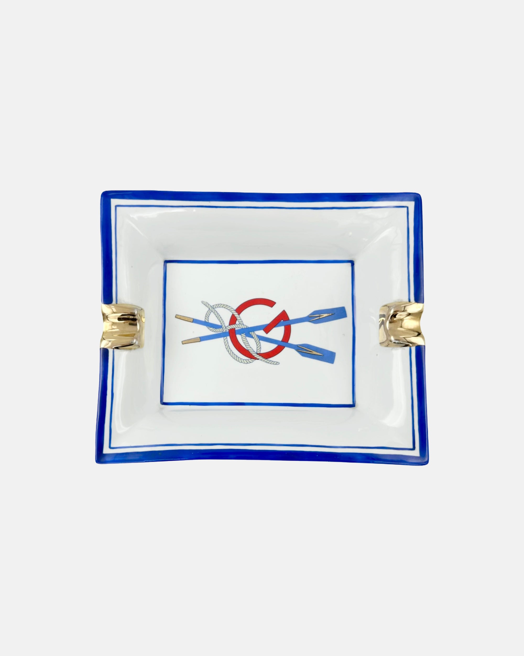 Vintage Gucci Nautical Rowing Oars Porcelain Ashtray