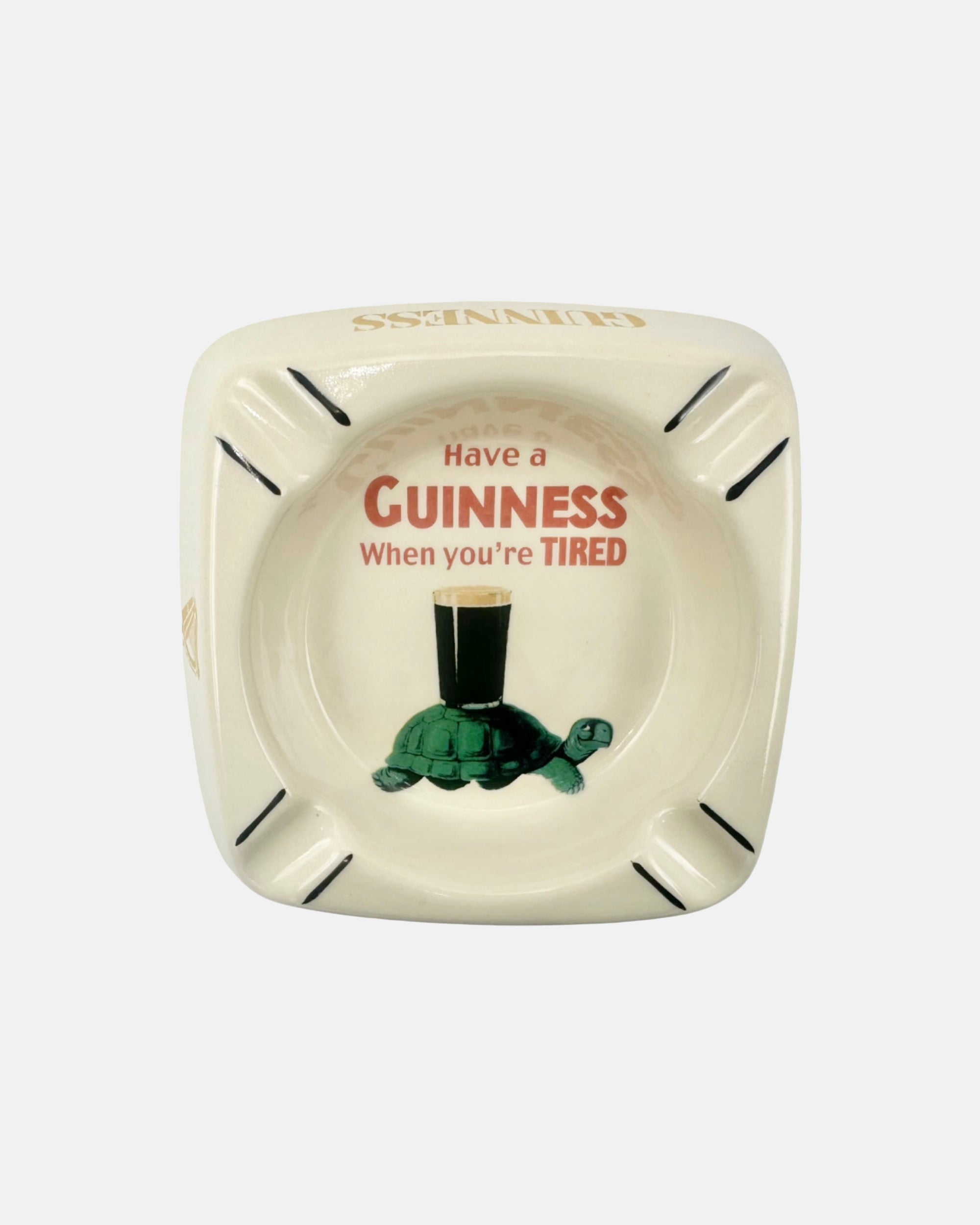 Vintage Have a Guinness When You're Tired Beer Tortoise Ceramic Ashtray