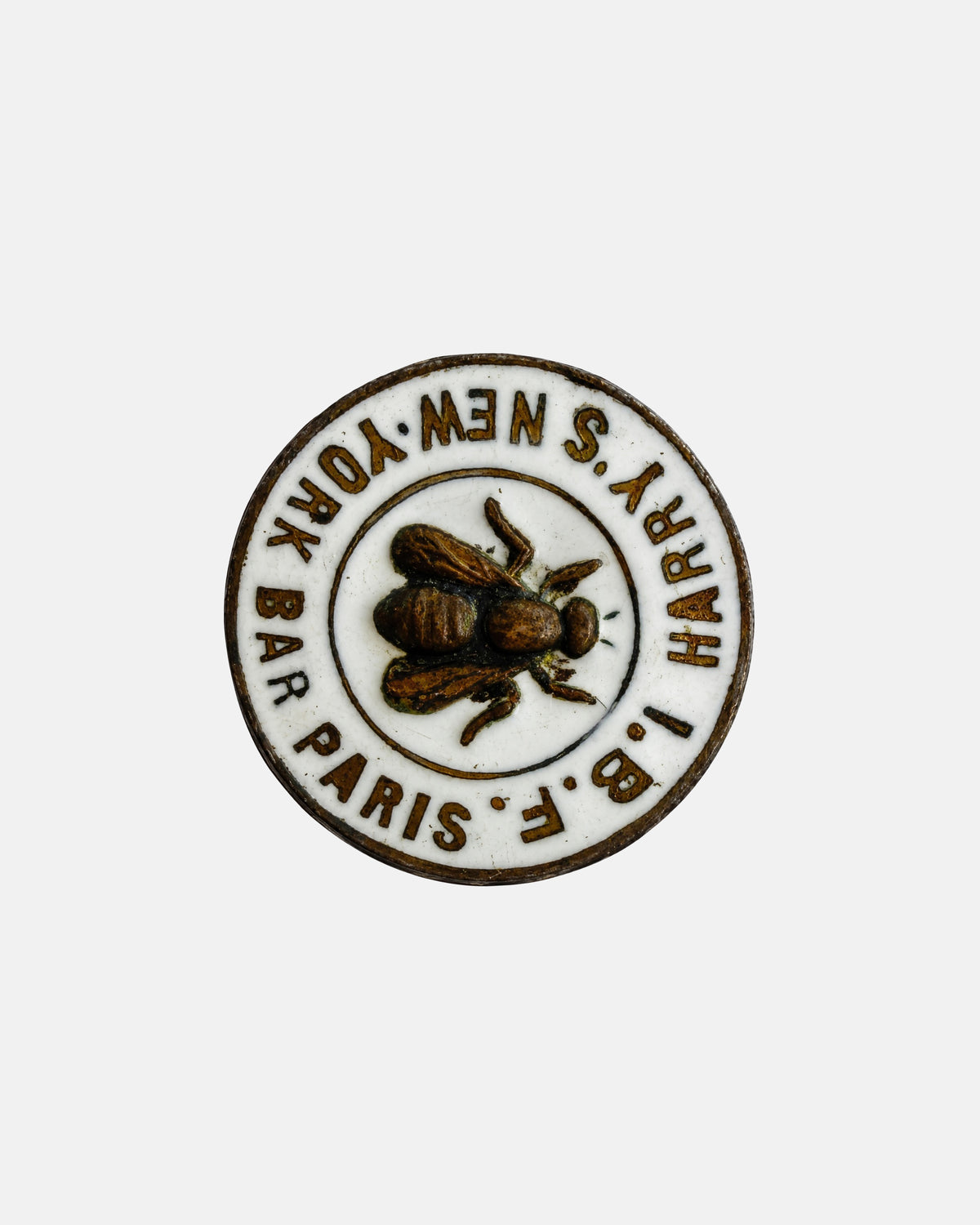Antique Harry's New York Bar Paris International Bar Flies I.B.F Lapel Pin