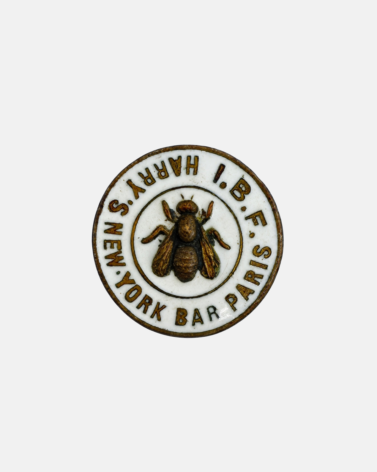 Antique Harry's New York Bar Paris International Bar Flies I.B.F Lapel Pin