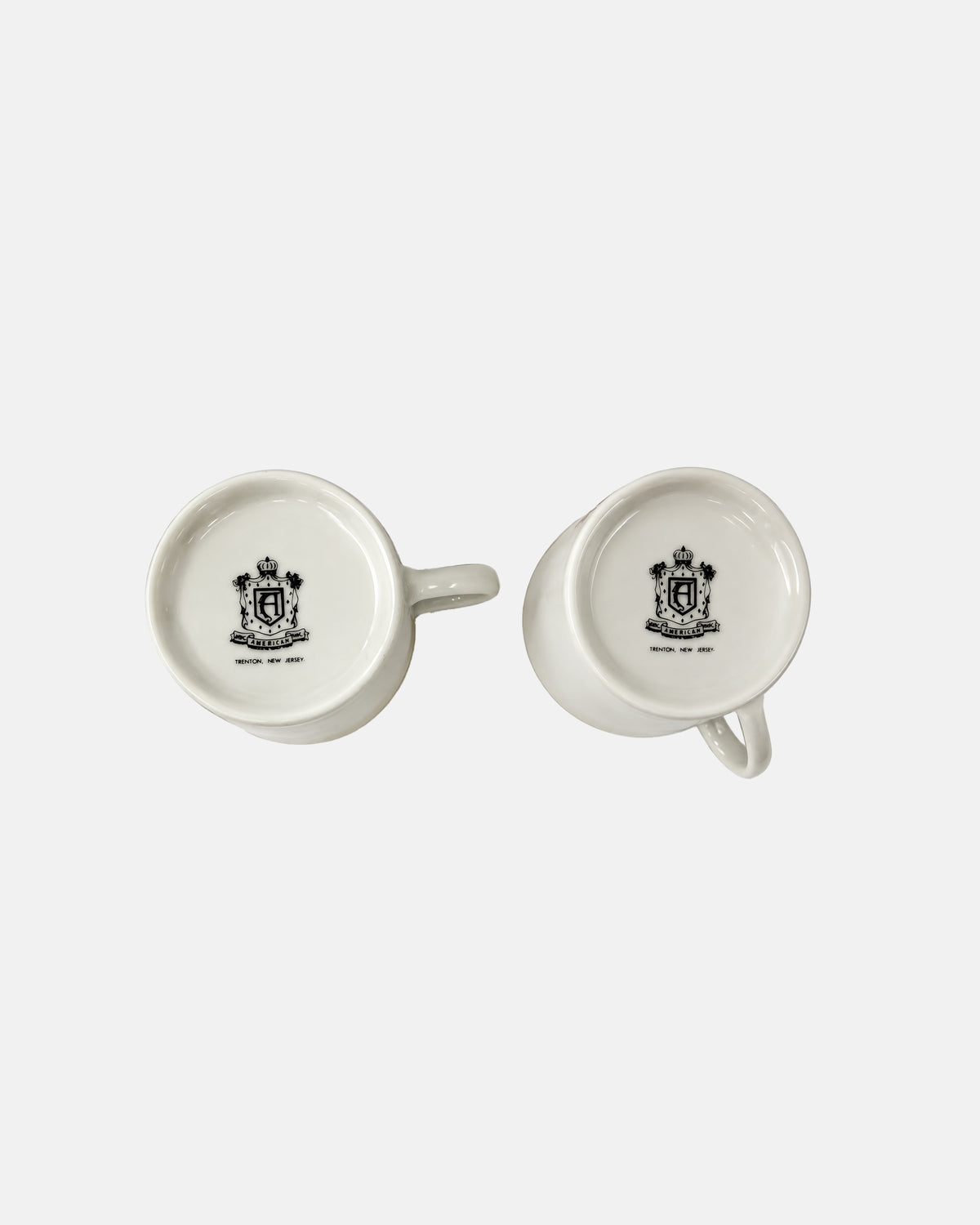 Pair Vintage Harvard Business School Porcelain Demitasse Cups Saucers