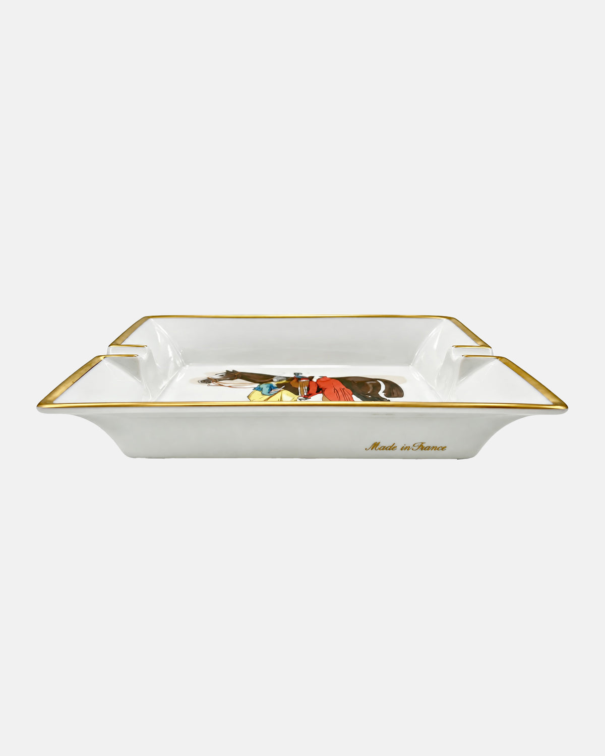 Vintage Hermes Paris Philippe Ledoux Equestrian Porcelain Ashtray Catchall Dish