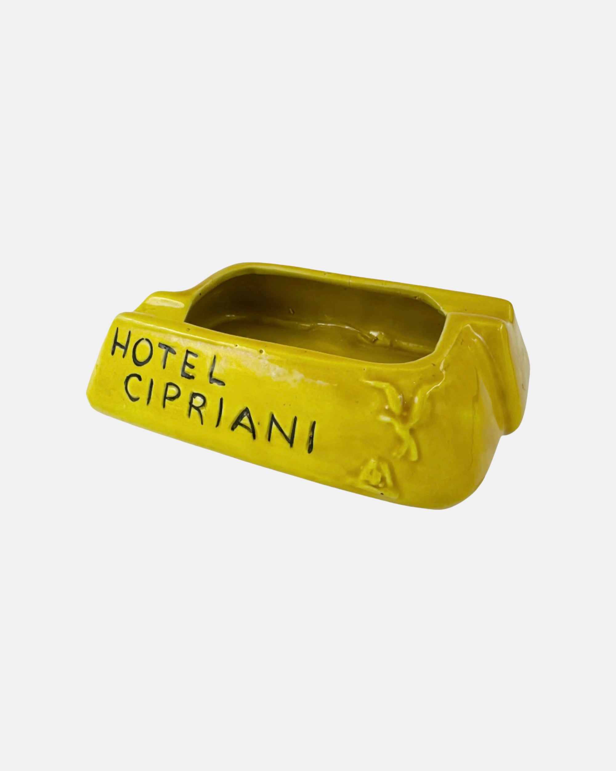 Vintage Hotel Cipriani Venezia Italy Yellow Ceramic Ashtray