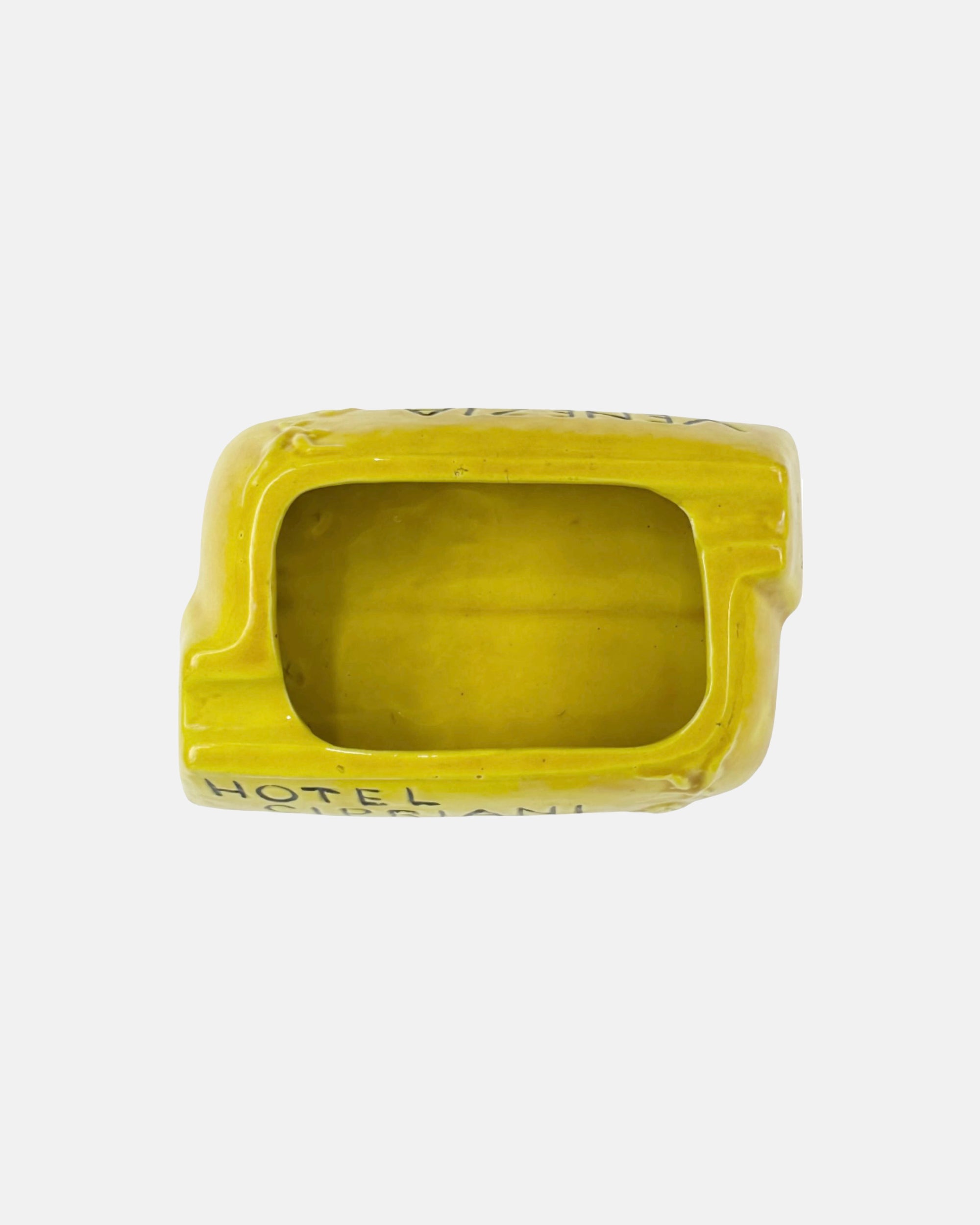 Vintage Hotel Cipriani Venezia Italy Yellow Ceramic Ashtray