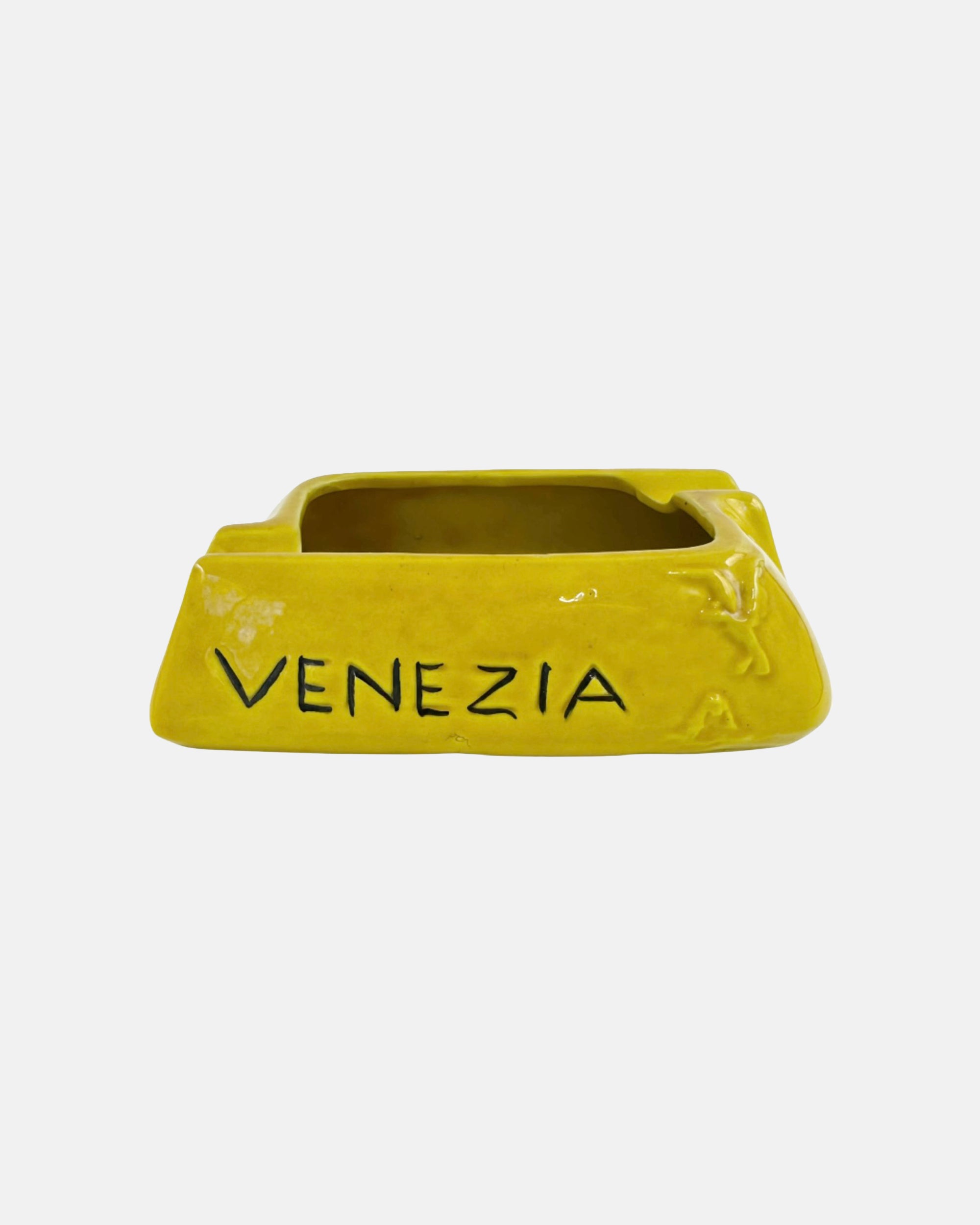 Vintage Hotel Cipriani Venezia Italy Yellow Ceramic Ashtray