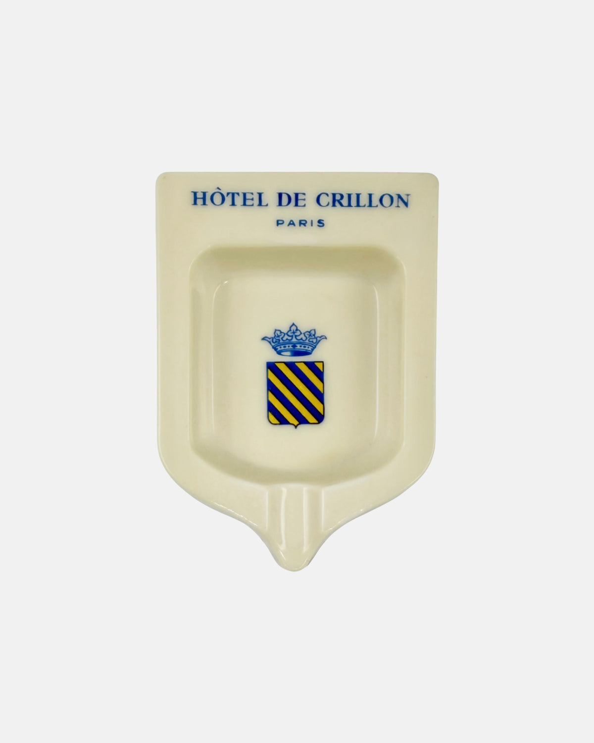Vintage Hotel de Crillon Paris Opalex Milk Glass Ashtray Catchall Dish France