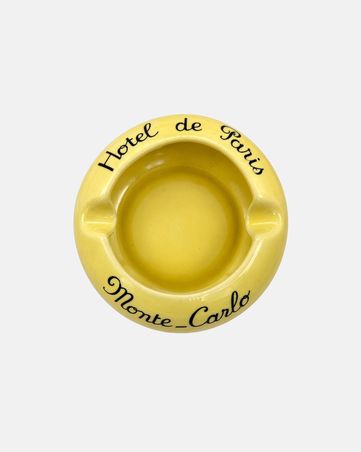 Vintage Hotel de Paris Monte Carlo Monaco Yellow Ceramic Ashtray