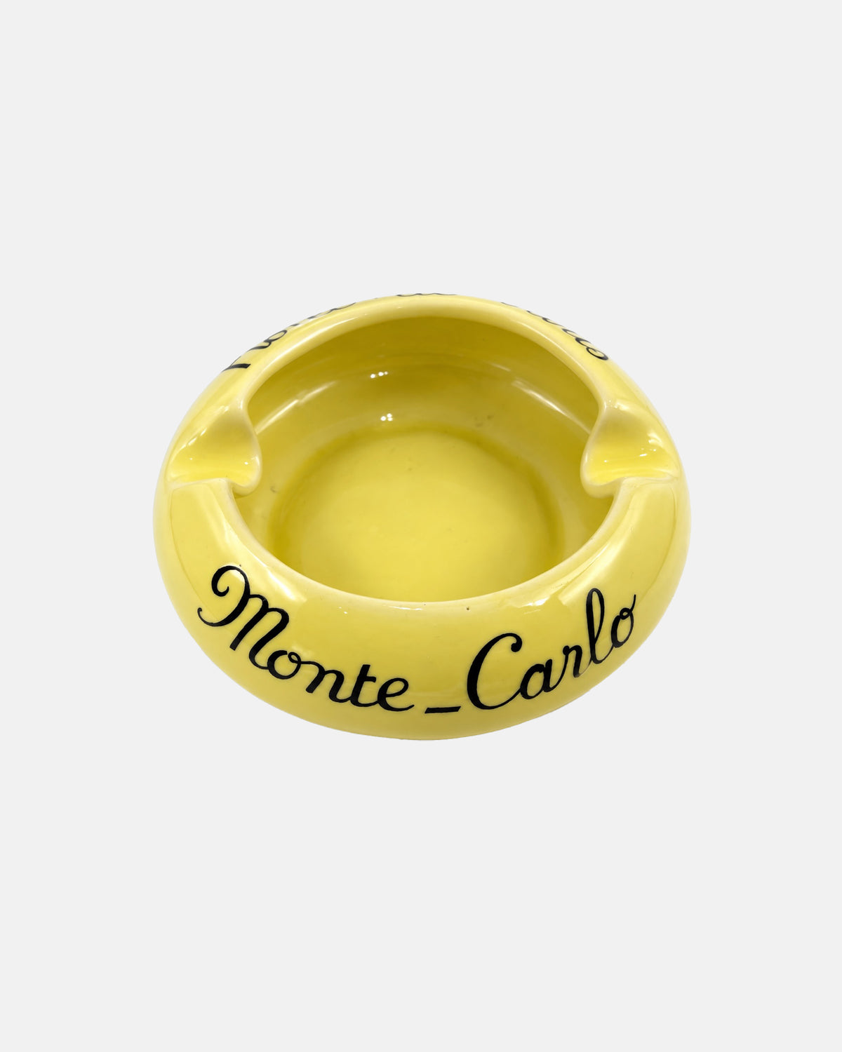 Vintage Hotel de Paris Monte Carlo Monaco Yellow Ceramic Ashtray