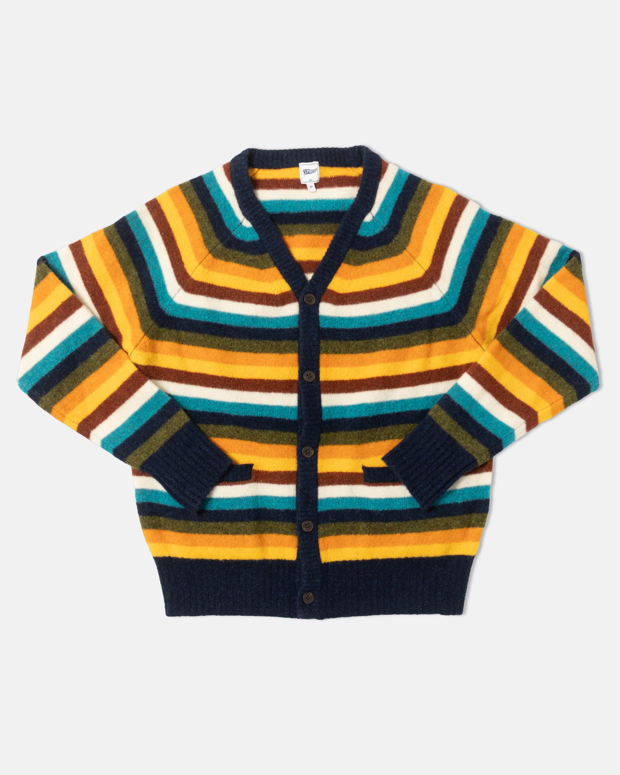 Retro-Stripe Cardigan Sweater - Trim Fit