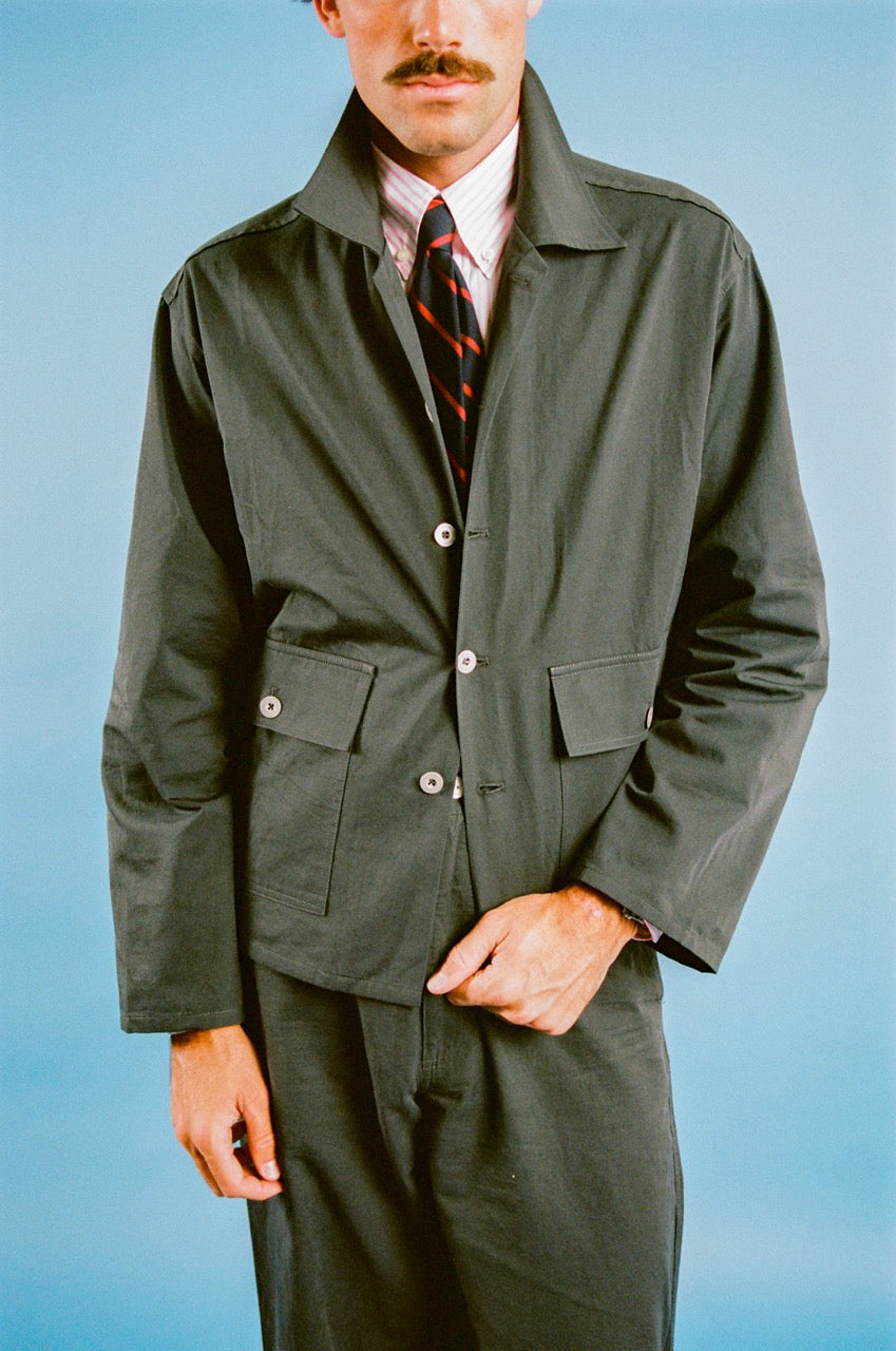 Vito's Stone Cotton/Linen Short Jacket