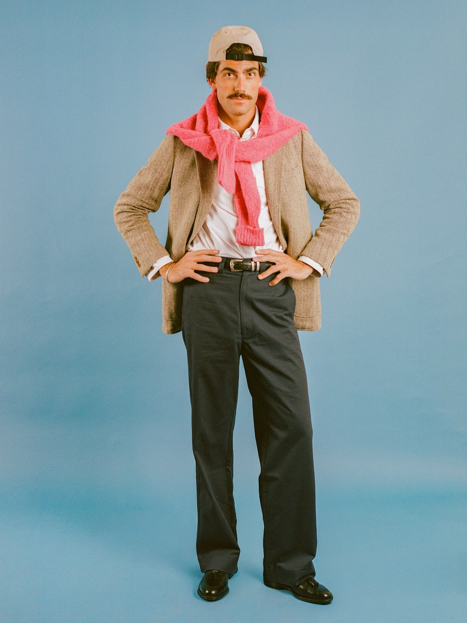 Vito's Charcoal Navy Cotton/Linen High n' Wide Pant