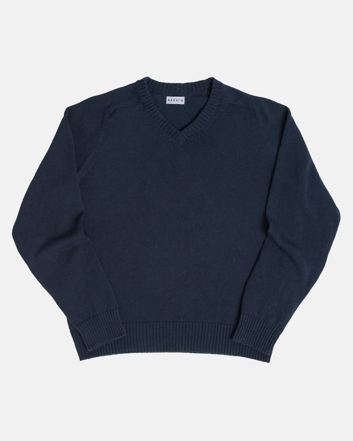Vito's Navy V-Neck Cotton Sweater