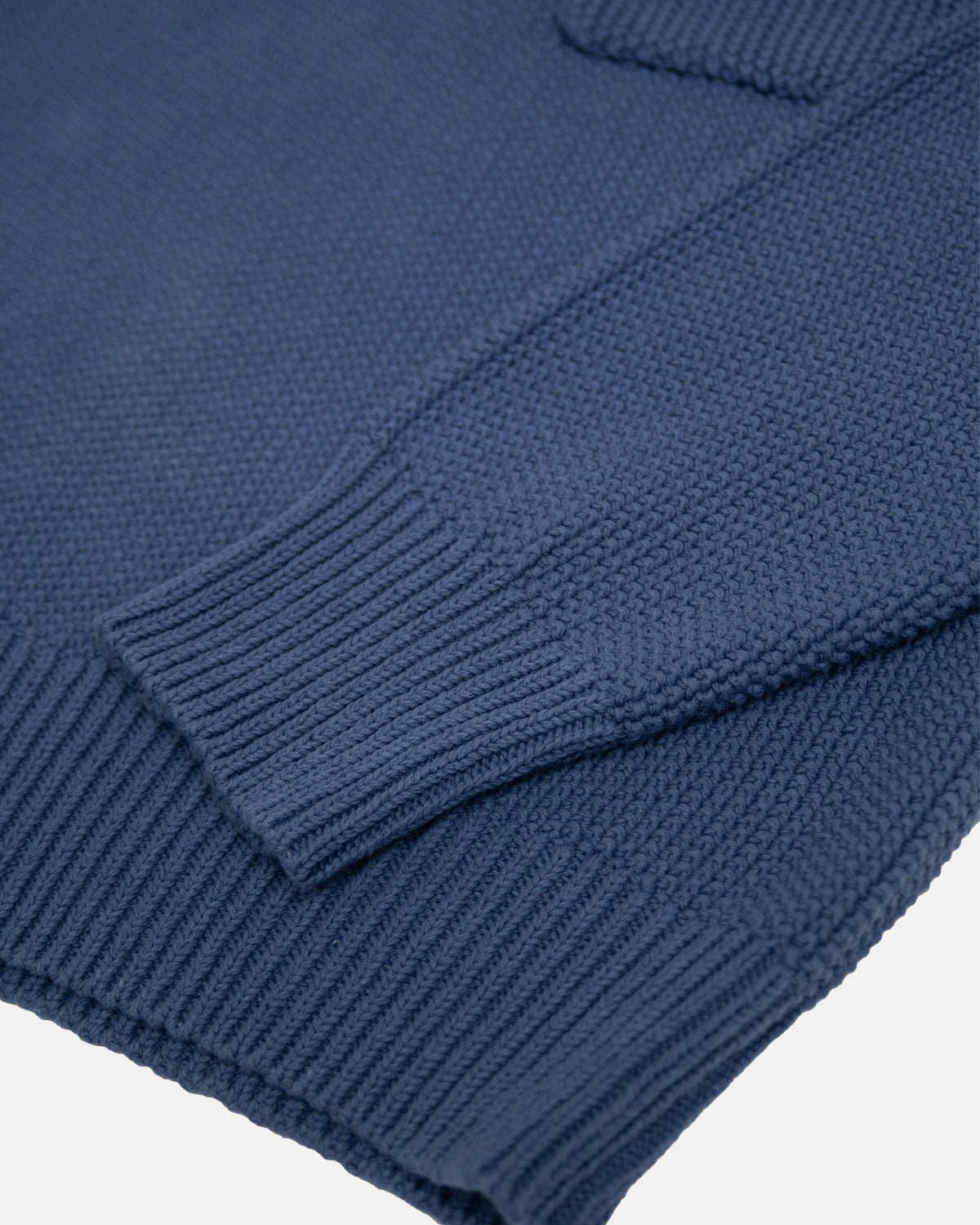 Vito's Postal Blue Crewneck Cotton Pocket Sweater