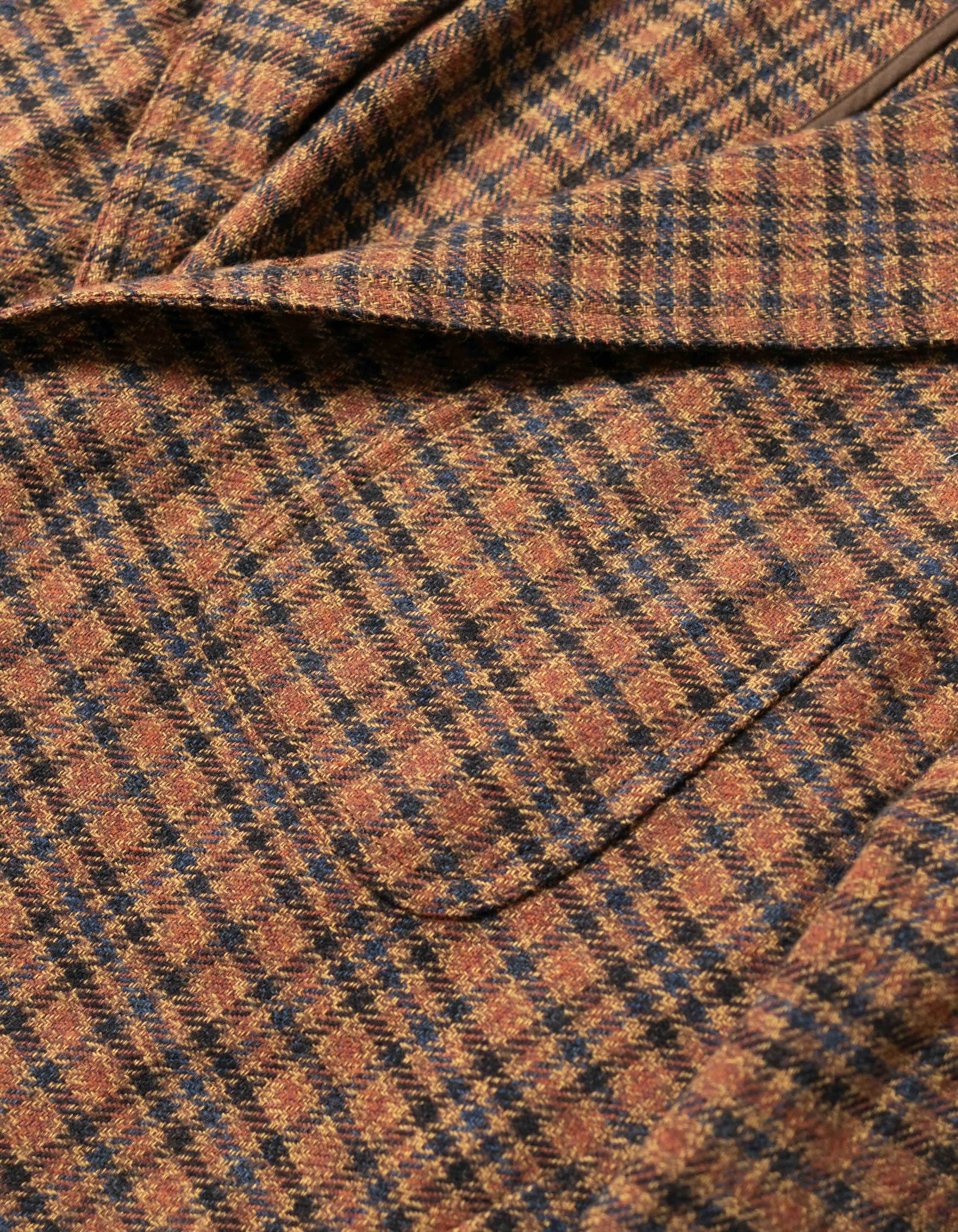 Brown Check Cotton Tweed Sport Coat - Trim Fit