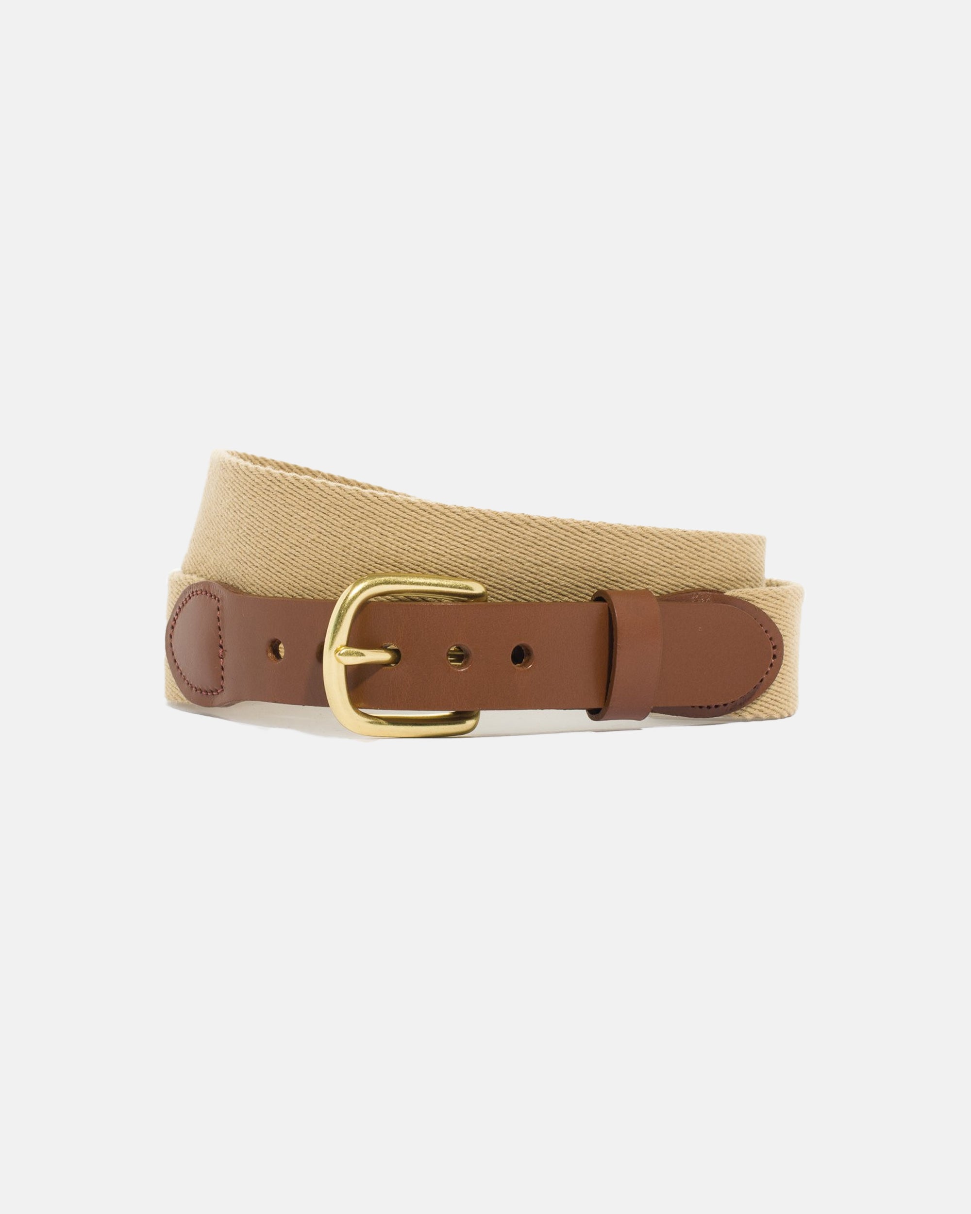 Made-in-USA Solid Khaki Smooth Belgian Surcingle Belt