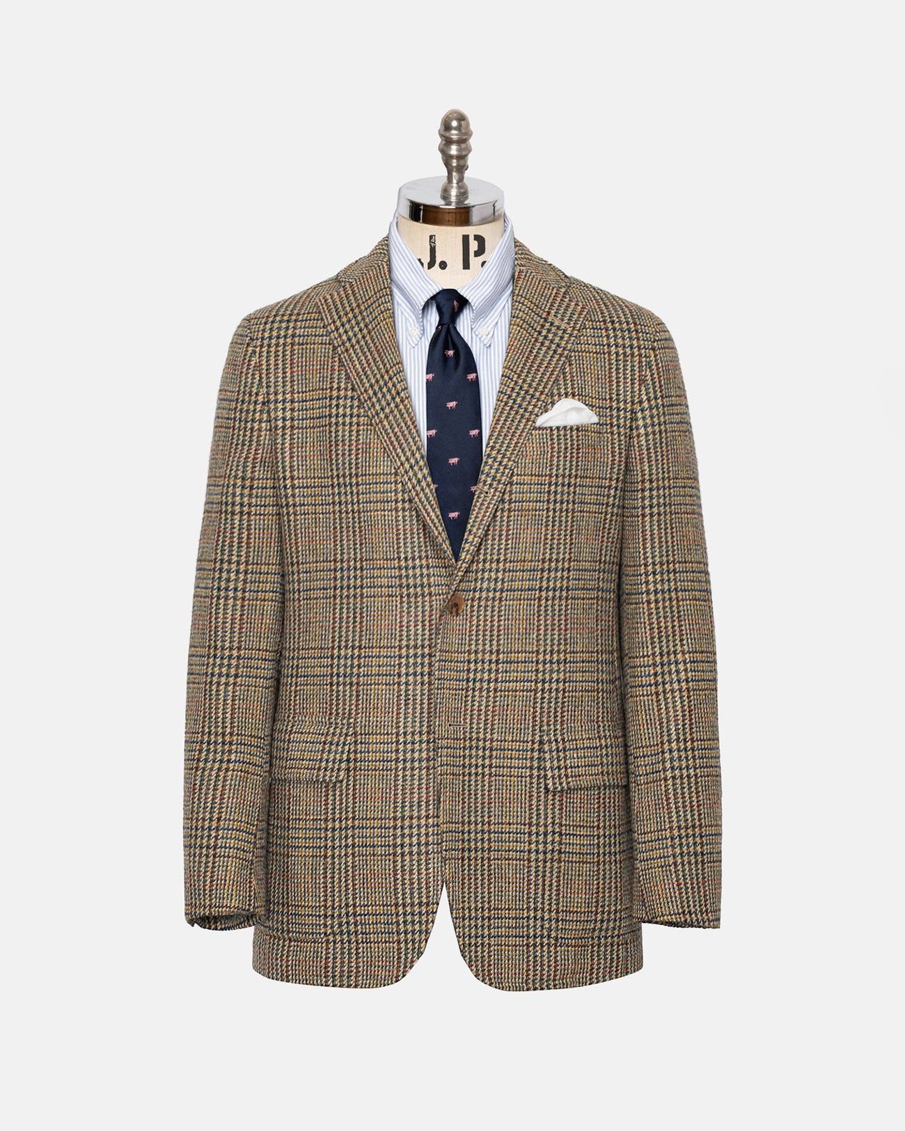 Made-in-USA Magee Donegal Mist Medium Brown Glen Plaid Sport Coat