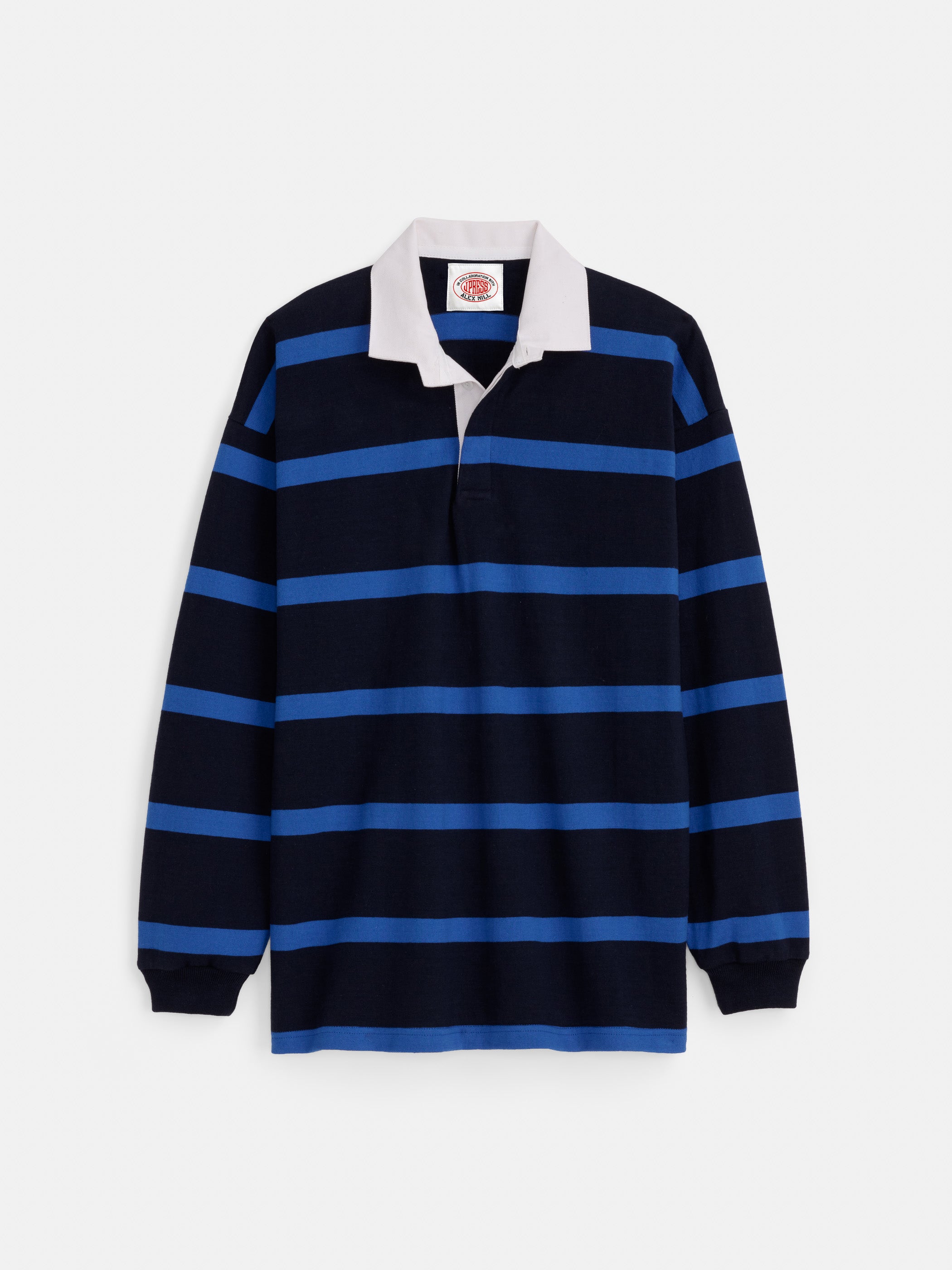 Made-in-USA Navy & Royal Bar Stripe Rugby