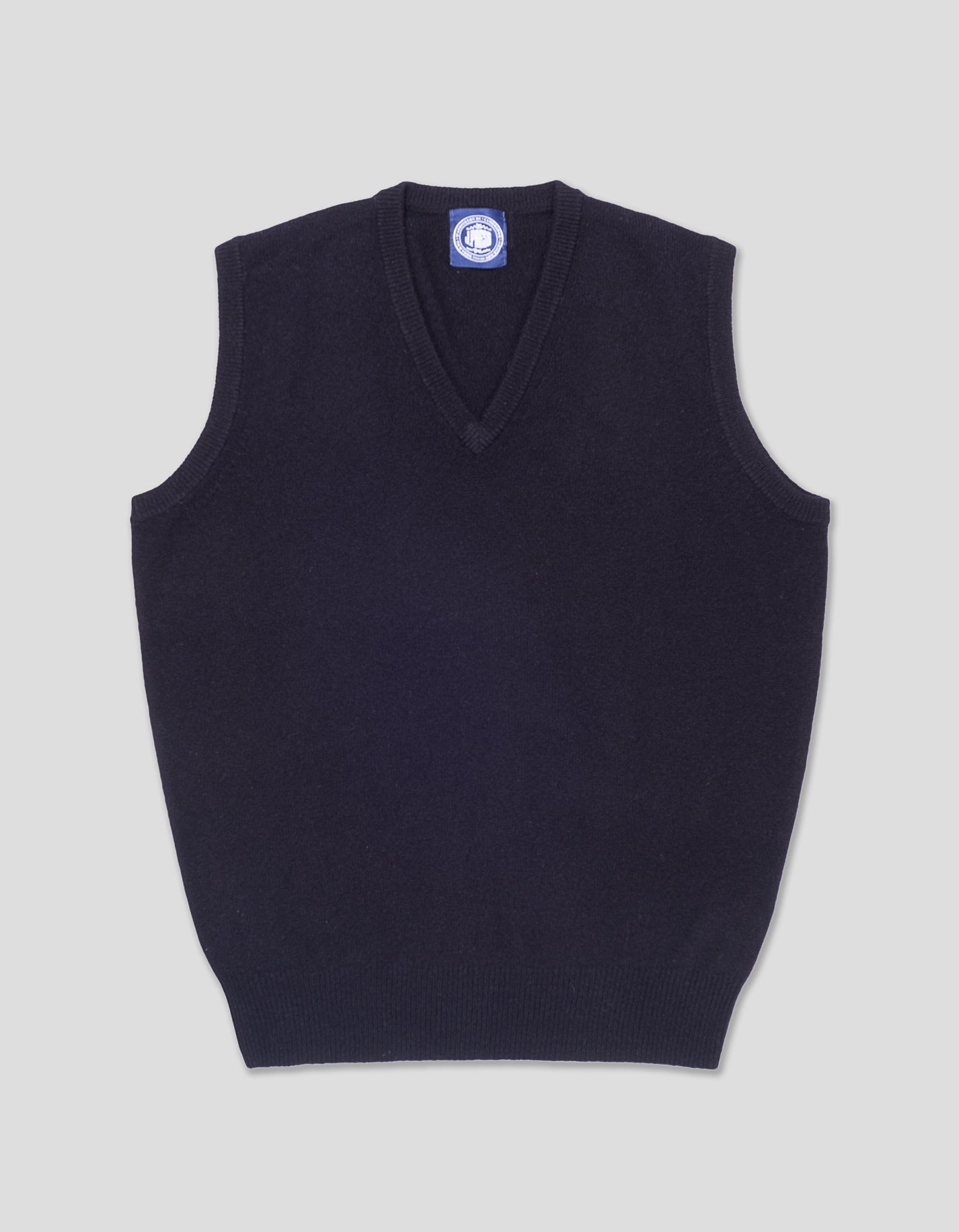 Navy Lambswool V-neck Sweater Vest