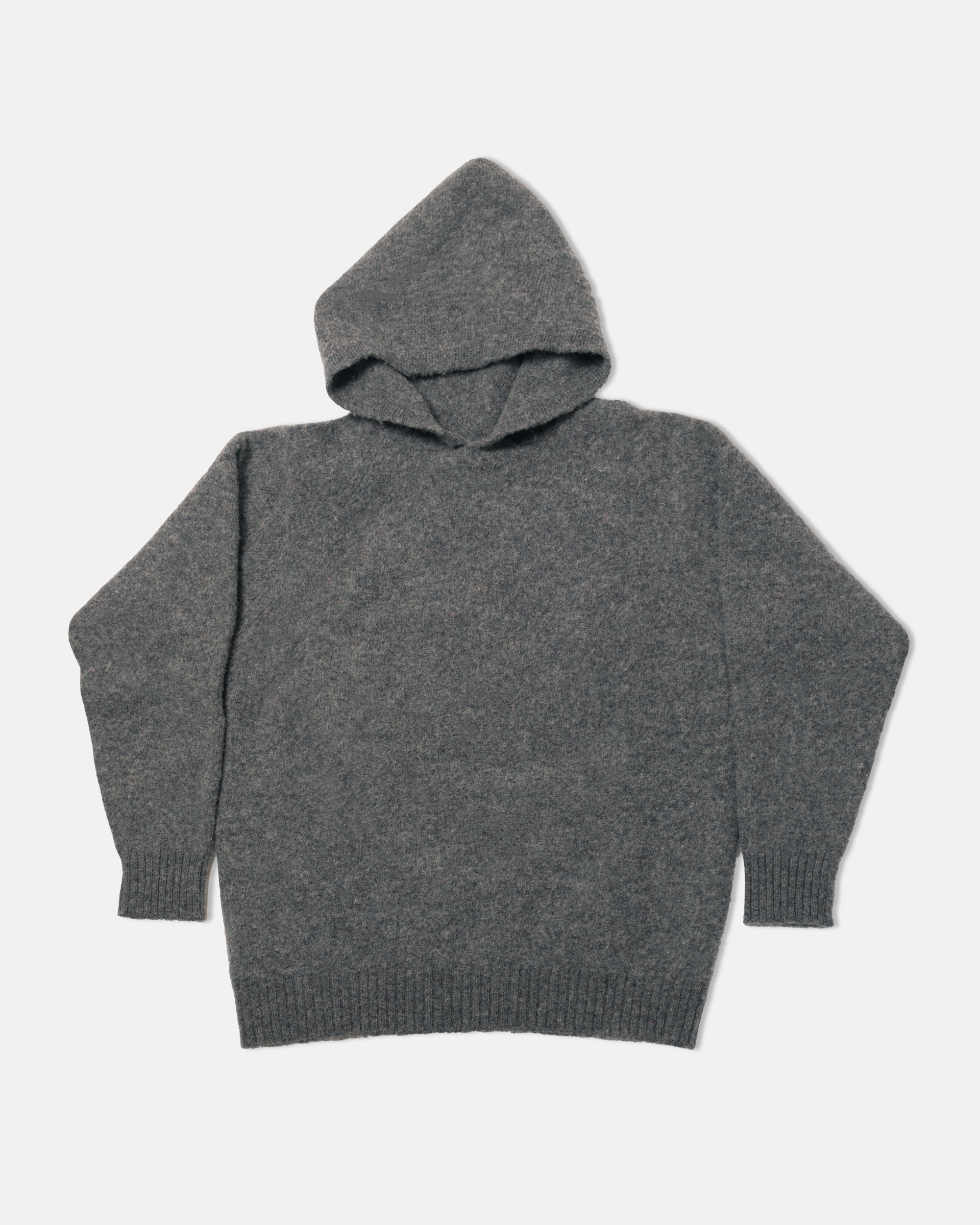 Made-in-Scotland Grey Marl Shaggy Dog Hoodie - Trim Fit