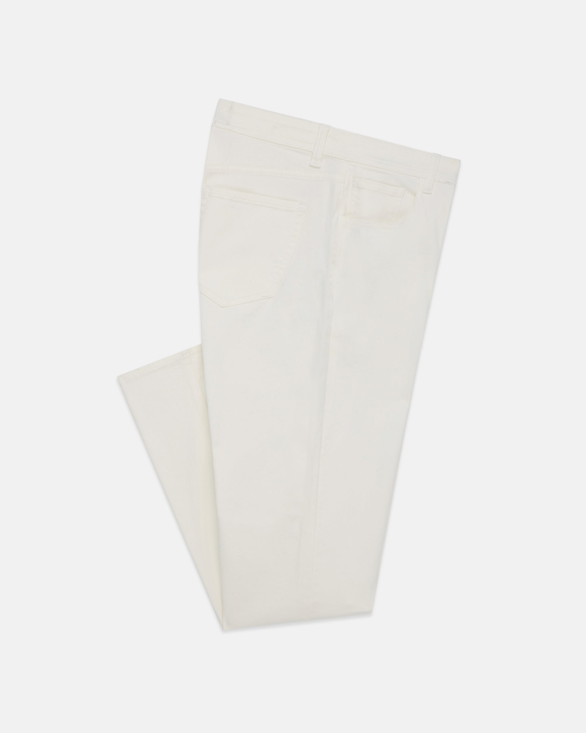 White 5-Pocket Twill Pant