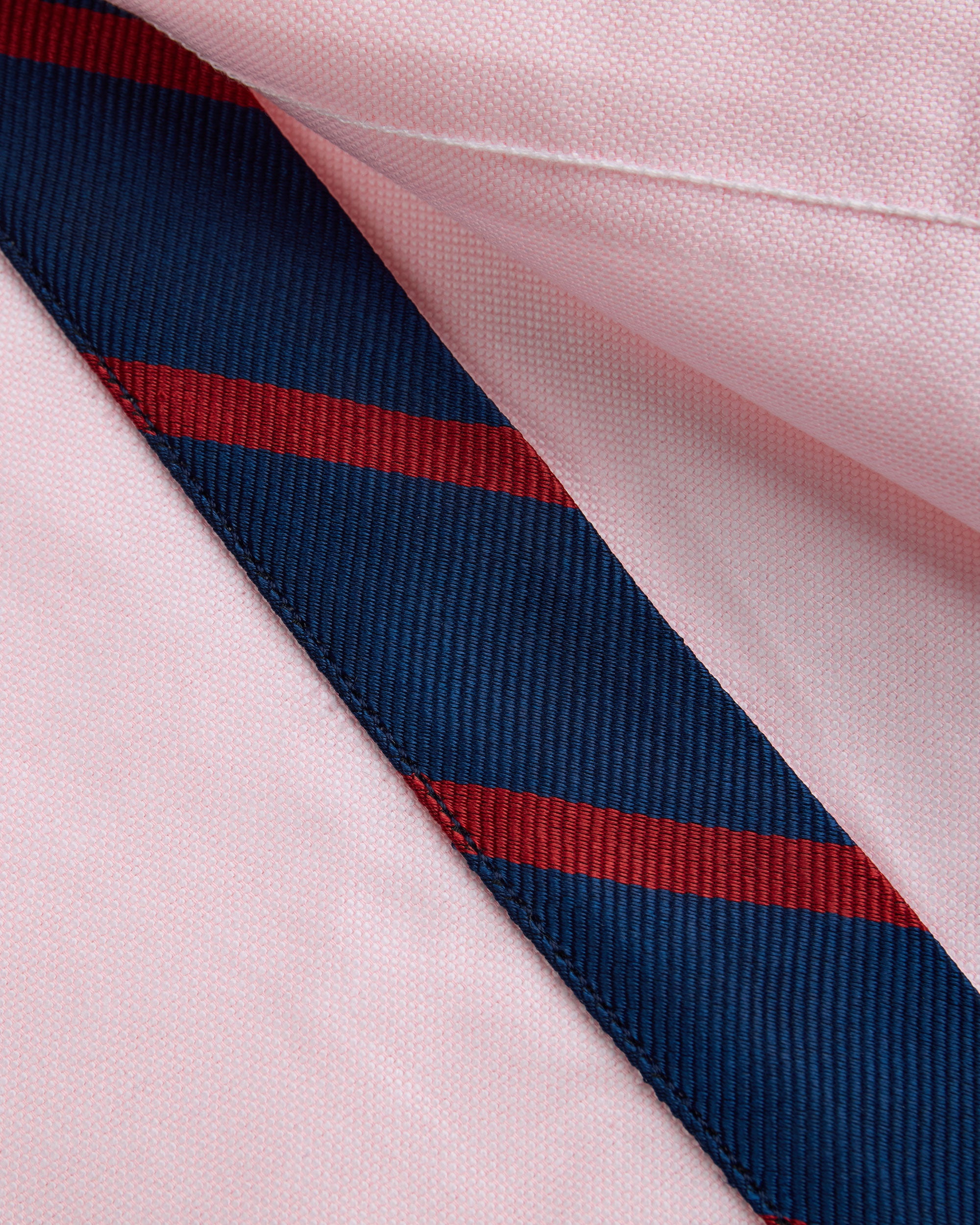 Made-in-USA Pink with Bar Stripe Placket Oxford Cloth Sport Shirt - Regular Fit