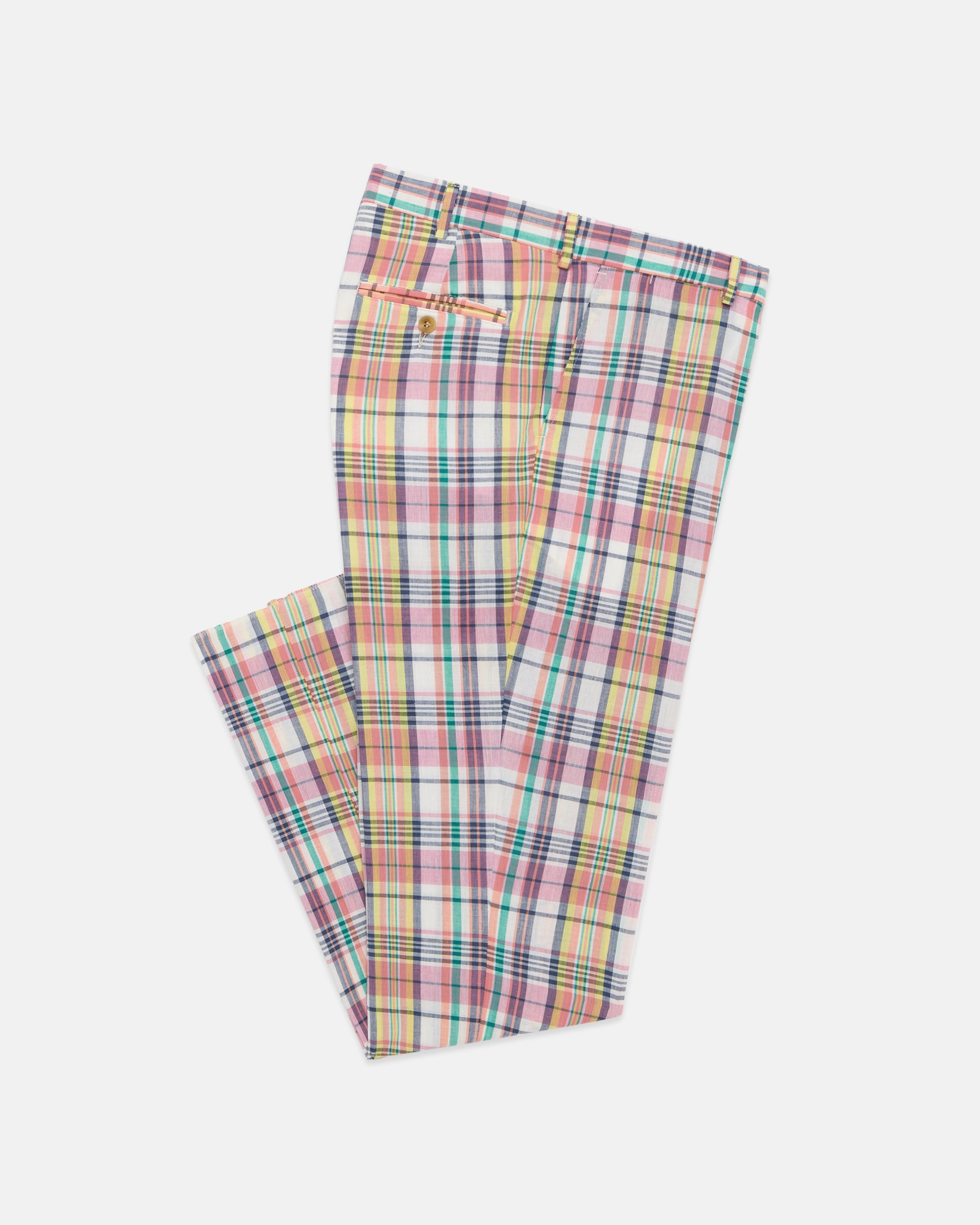 Made-in-USA Peach & Yellow Pastel Authentic Madras Trouser