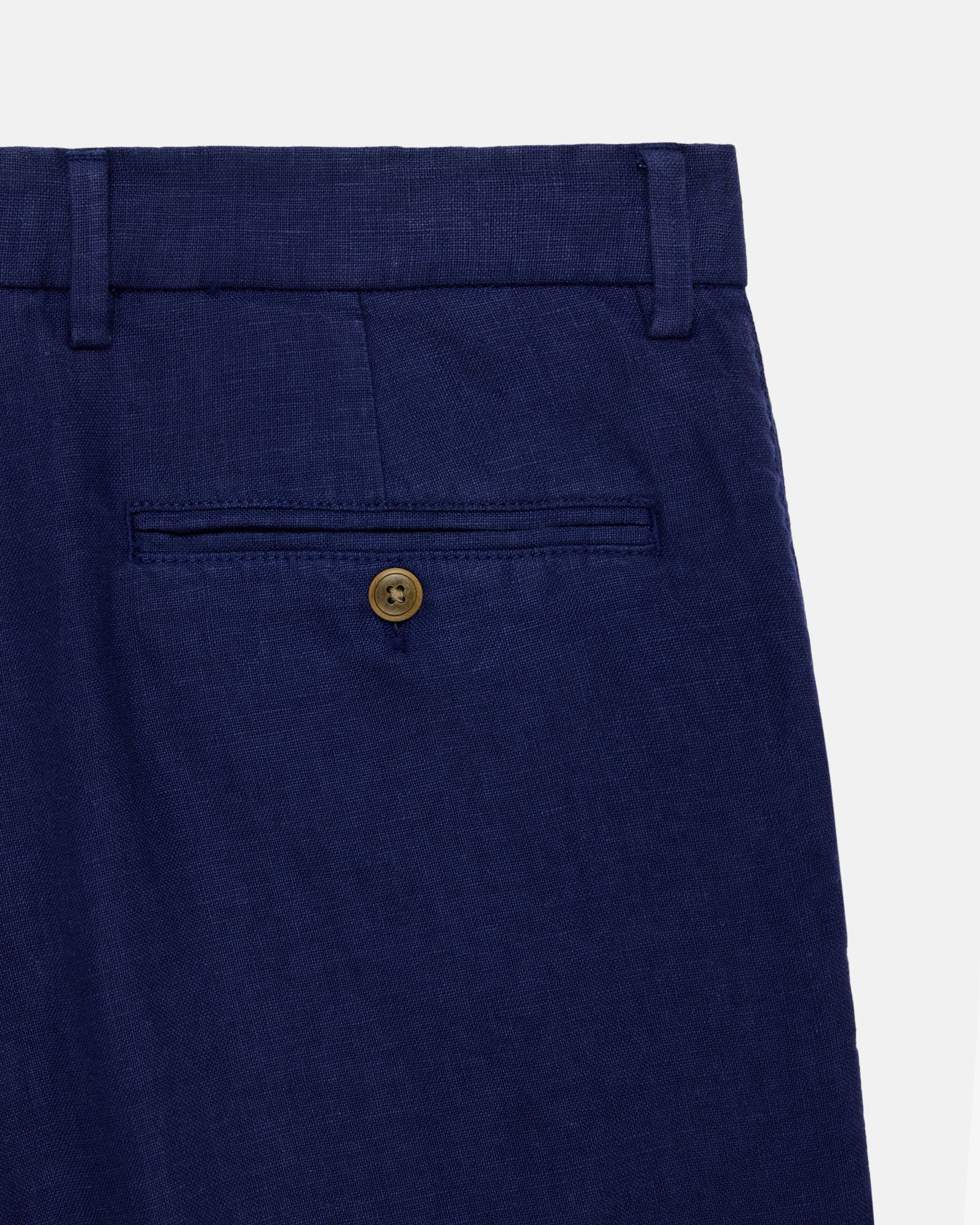 Navy Linen Shorts