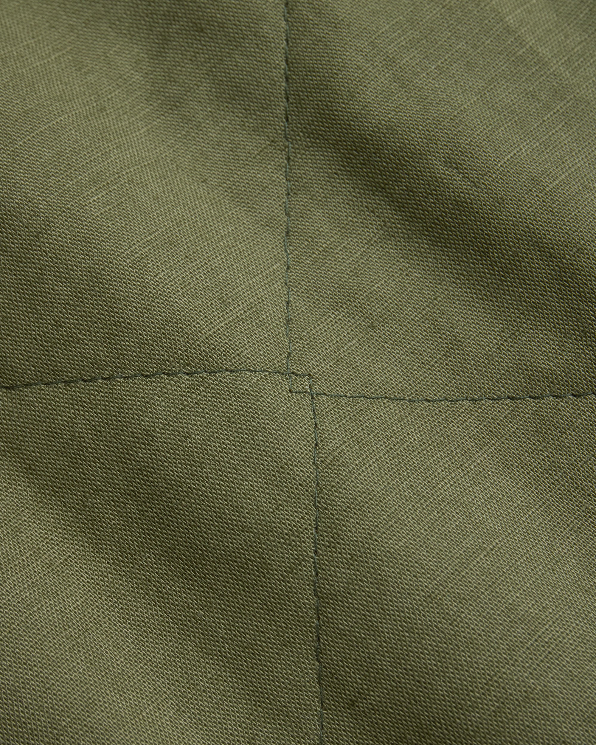 Made-in-England Lavenham Khaki Mickfield Linen/Cotton Quilted Gilet