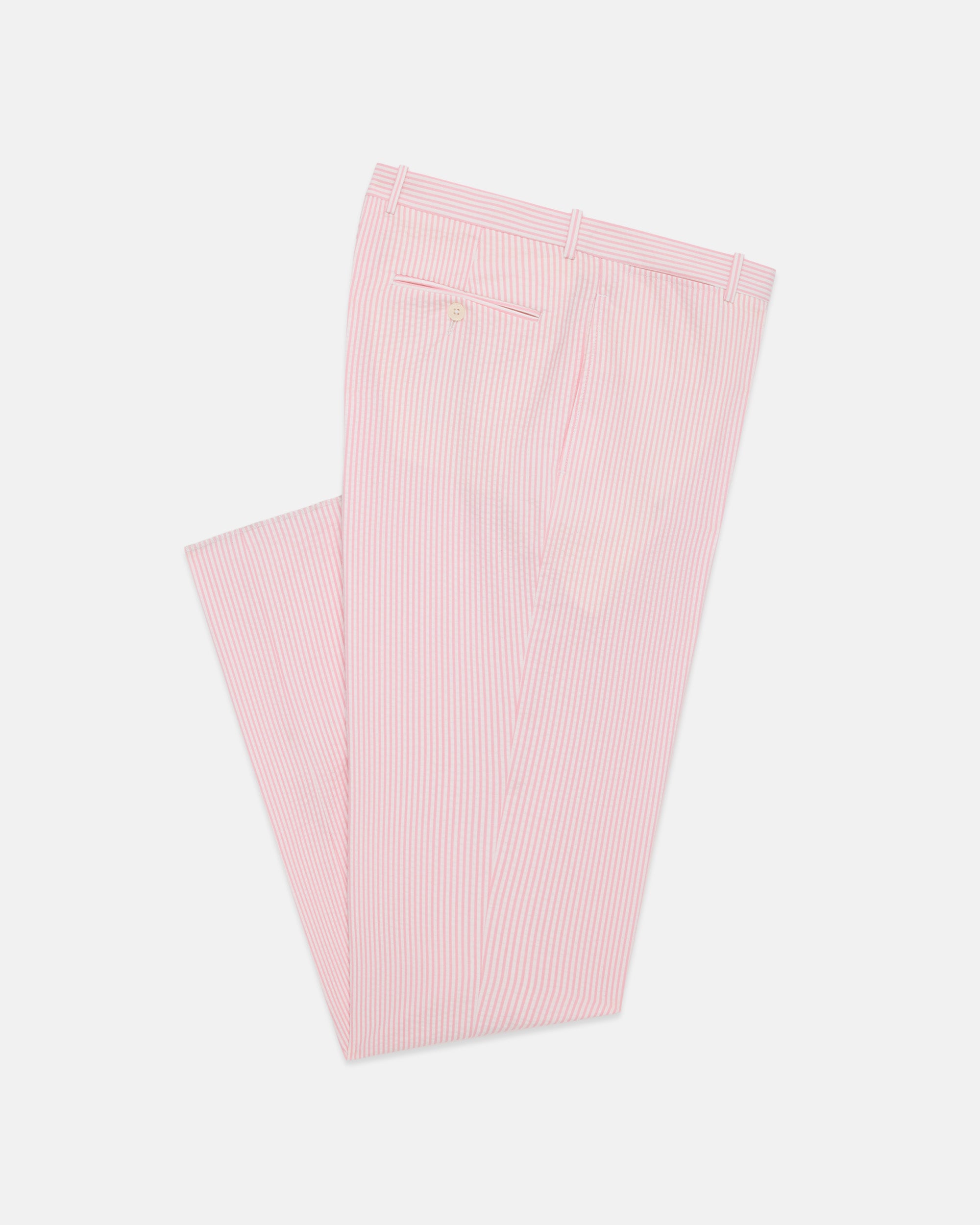 Made-in-Canada Pink Stripe Seersucker Trouser