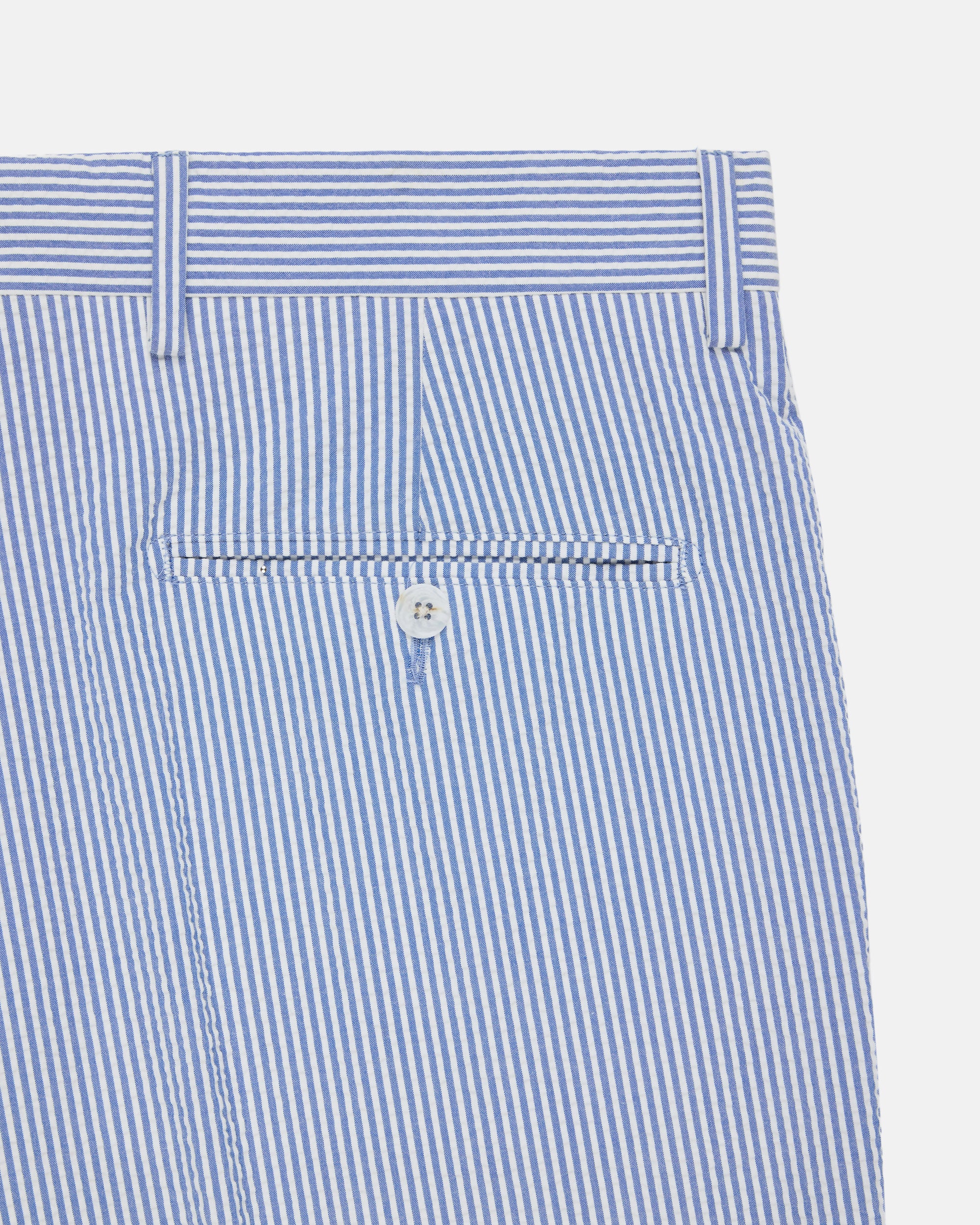 Blue Cotton Seersucker Shorts
