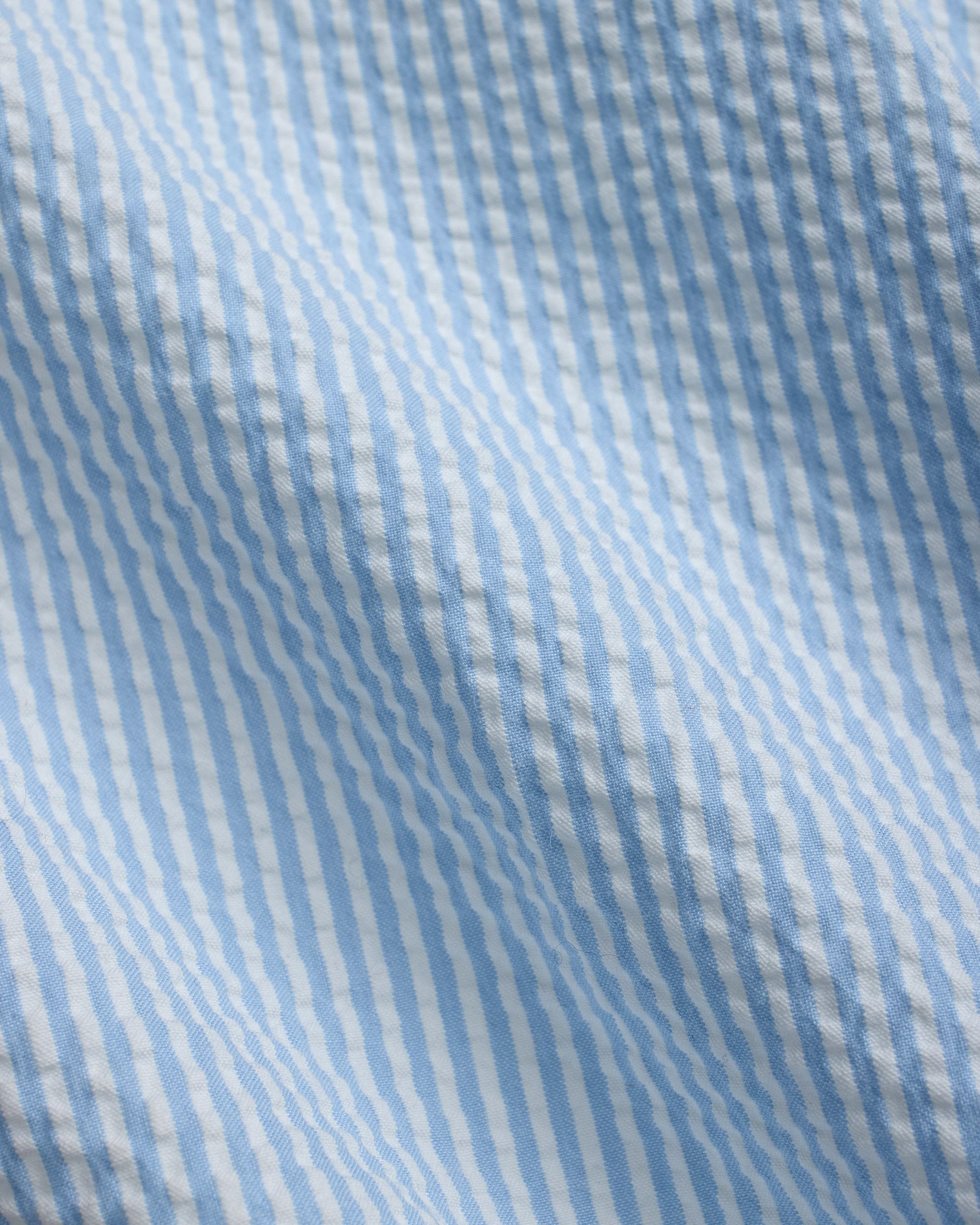 Light Blue Cotton Seersucker Shorts