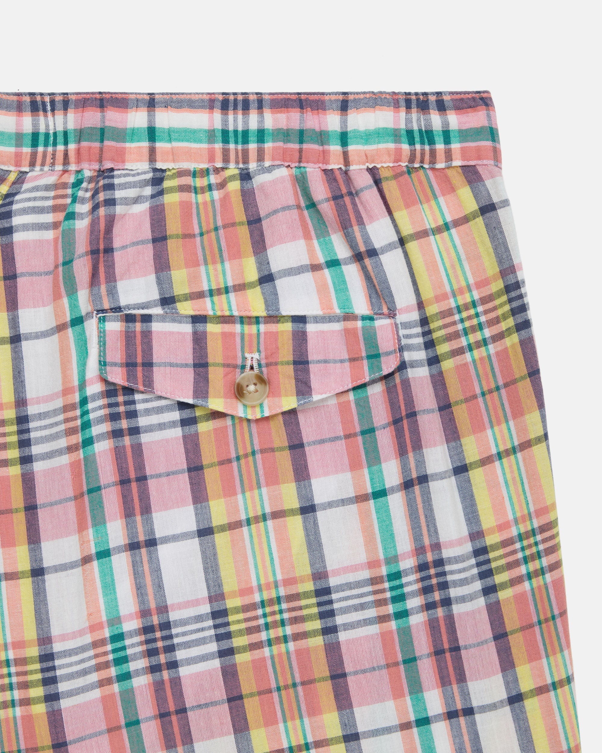 Peach & Yellow Pastel Authentic Madras Swim Trunks