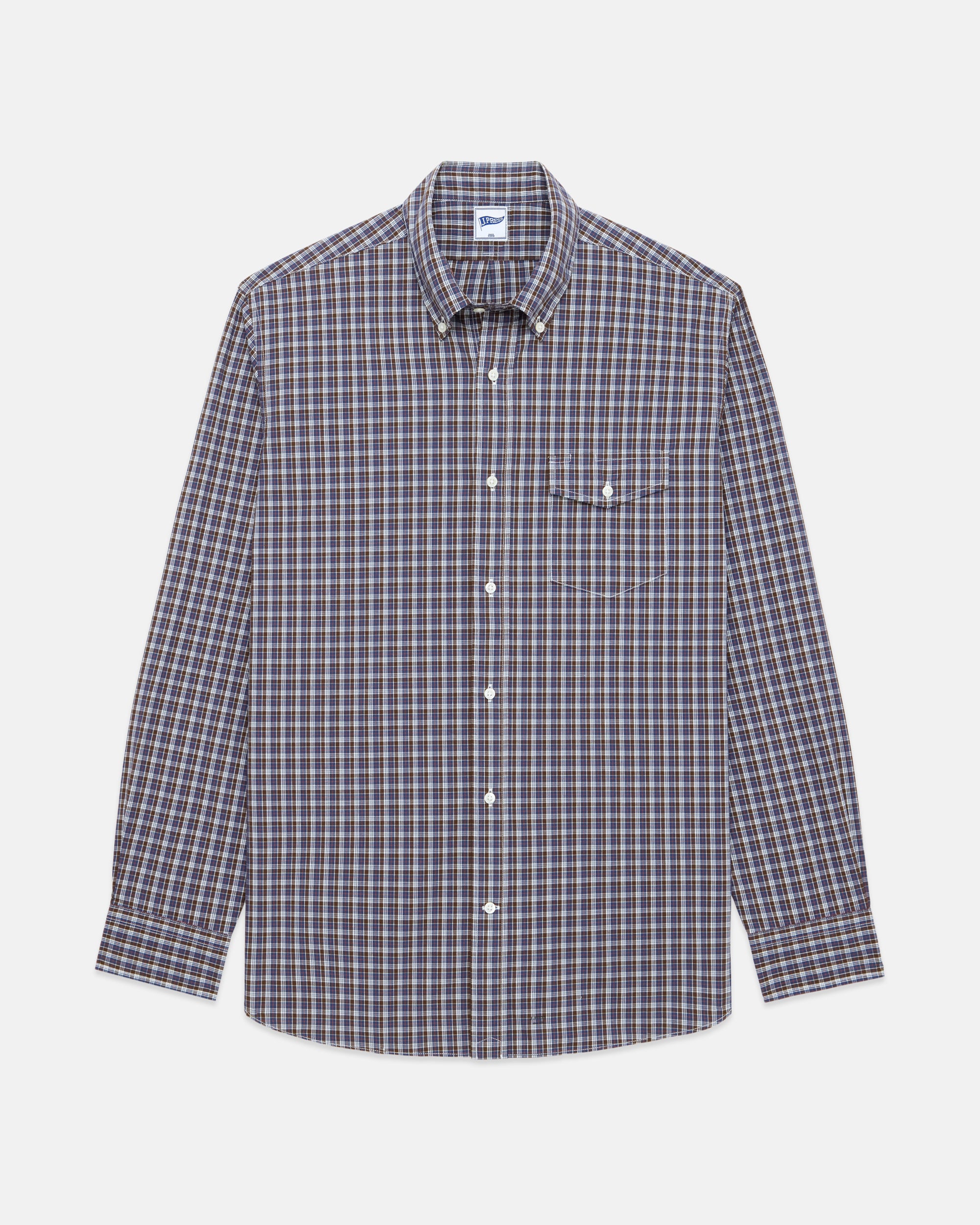 BROWN/BLUE MINI CHECK SHIRT