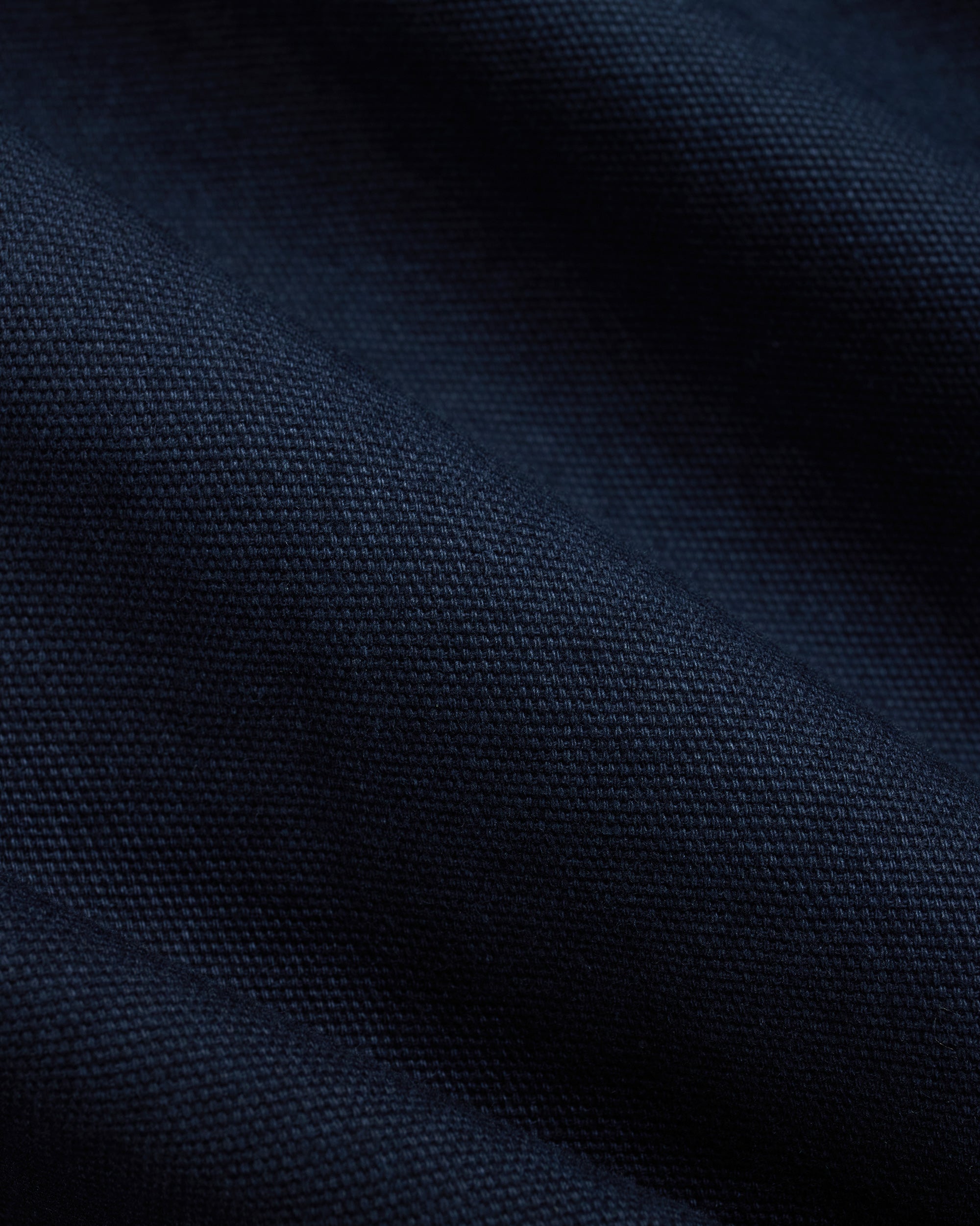 Navy Cotton Canvas Overshirt - Trim Fit