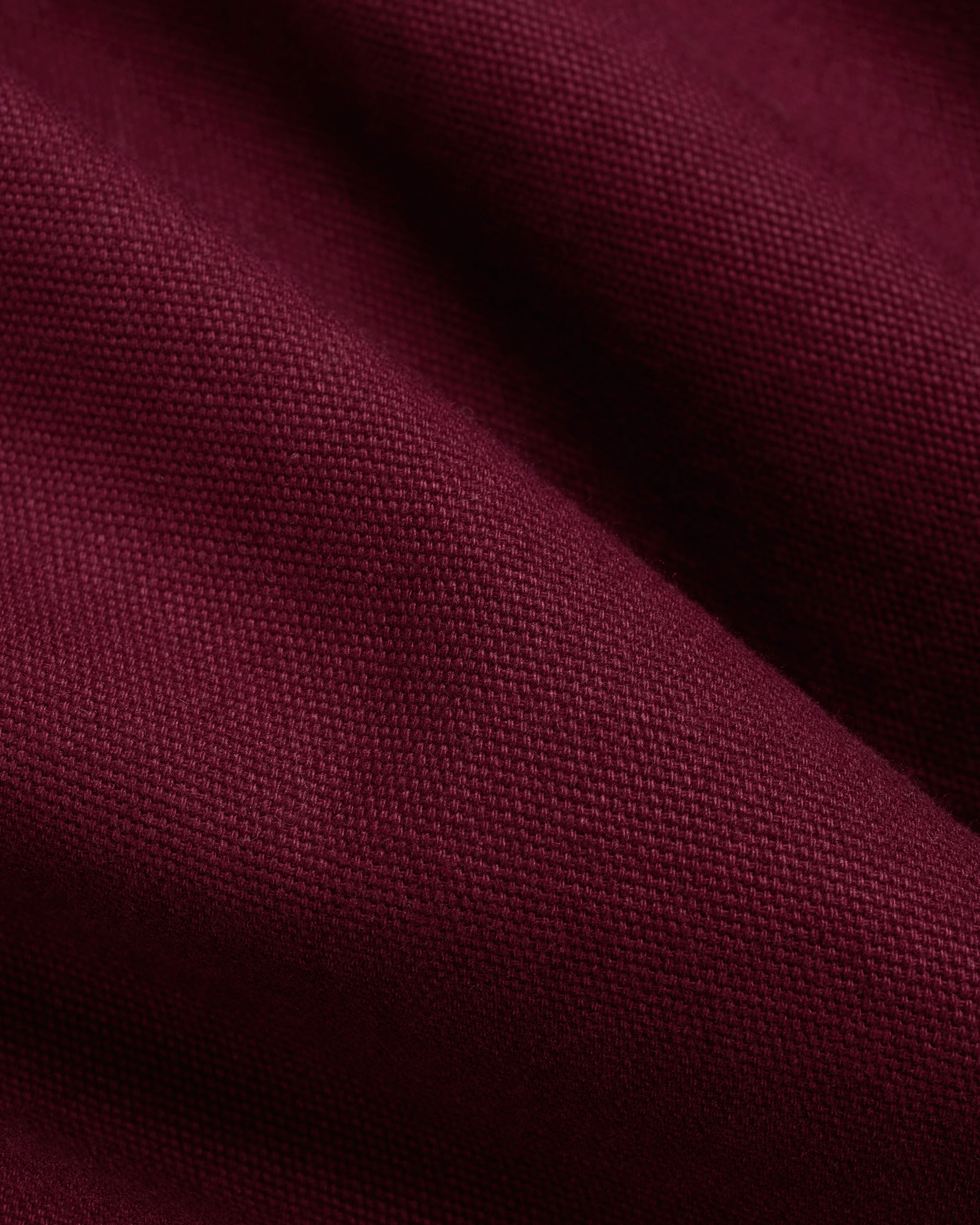 Burgundy Cotton Canvas Overshirt - Trim Fit