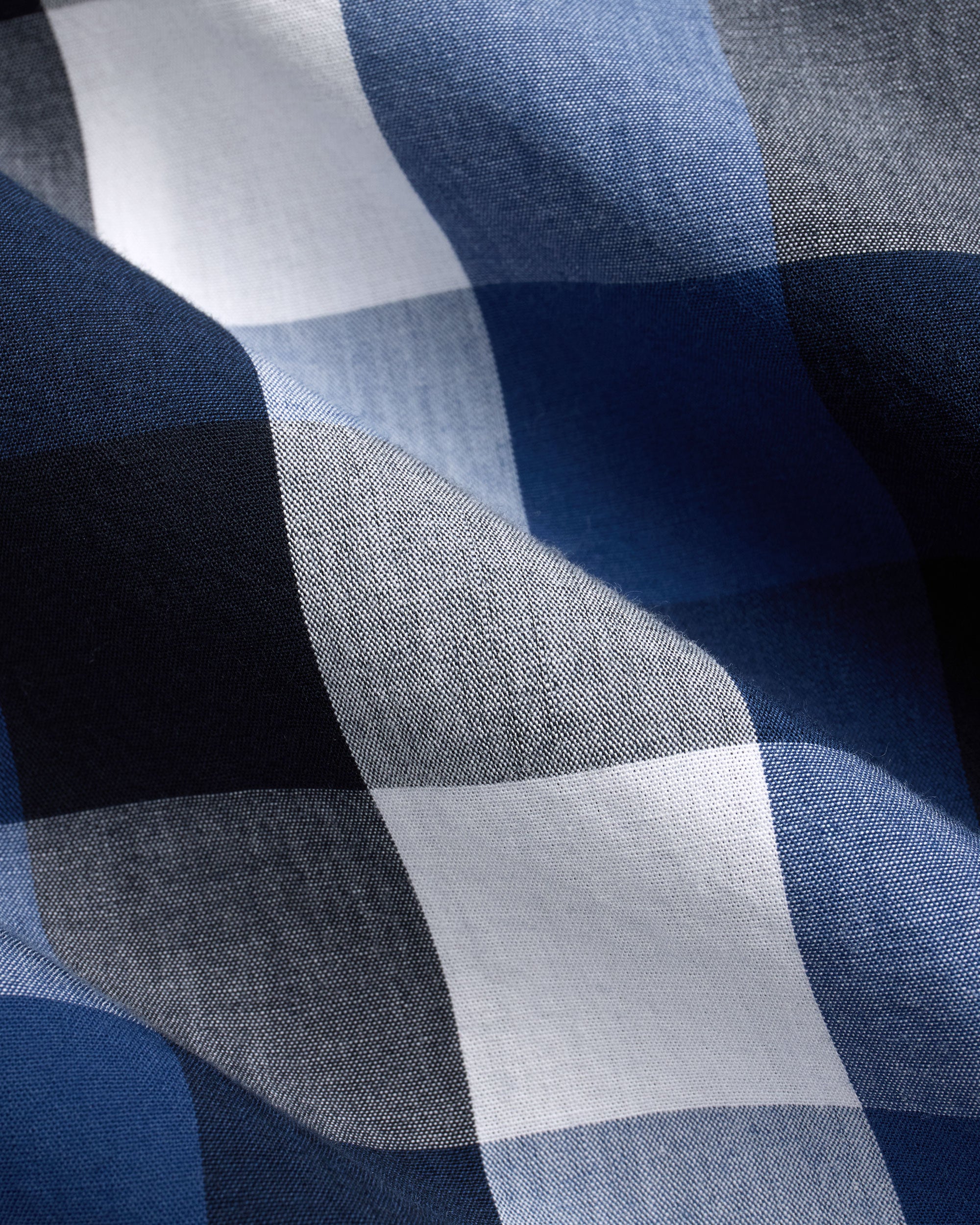 Blue Large Check Long Sleeve Sport Shirt