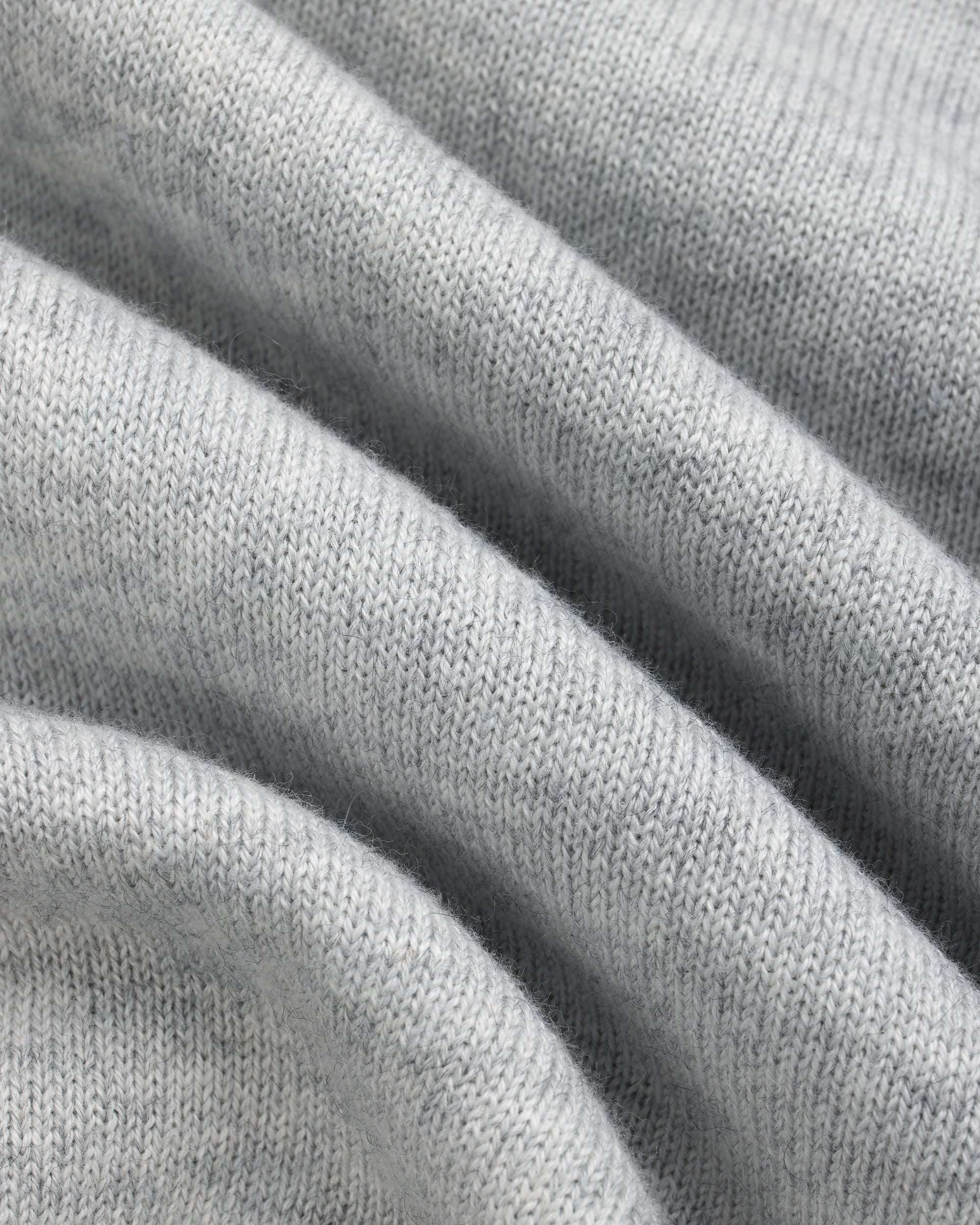 Light Grey Cotton-Cashmere V-Neck Sweater