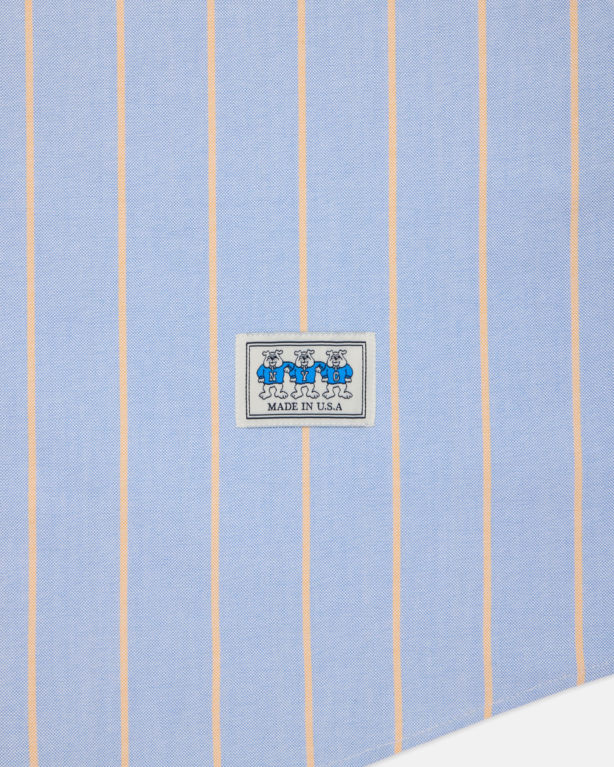 J. Press x Only NY Made-in-USA Blue & Orange Stripe Oxford Cloth Sport Shirt