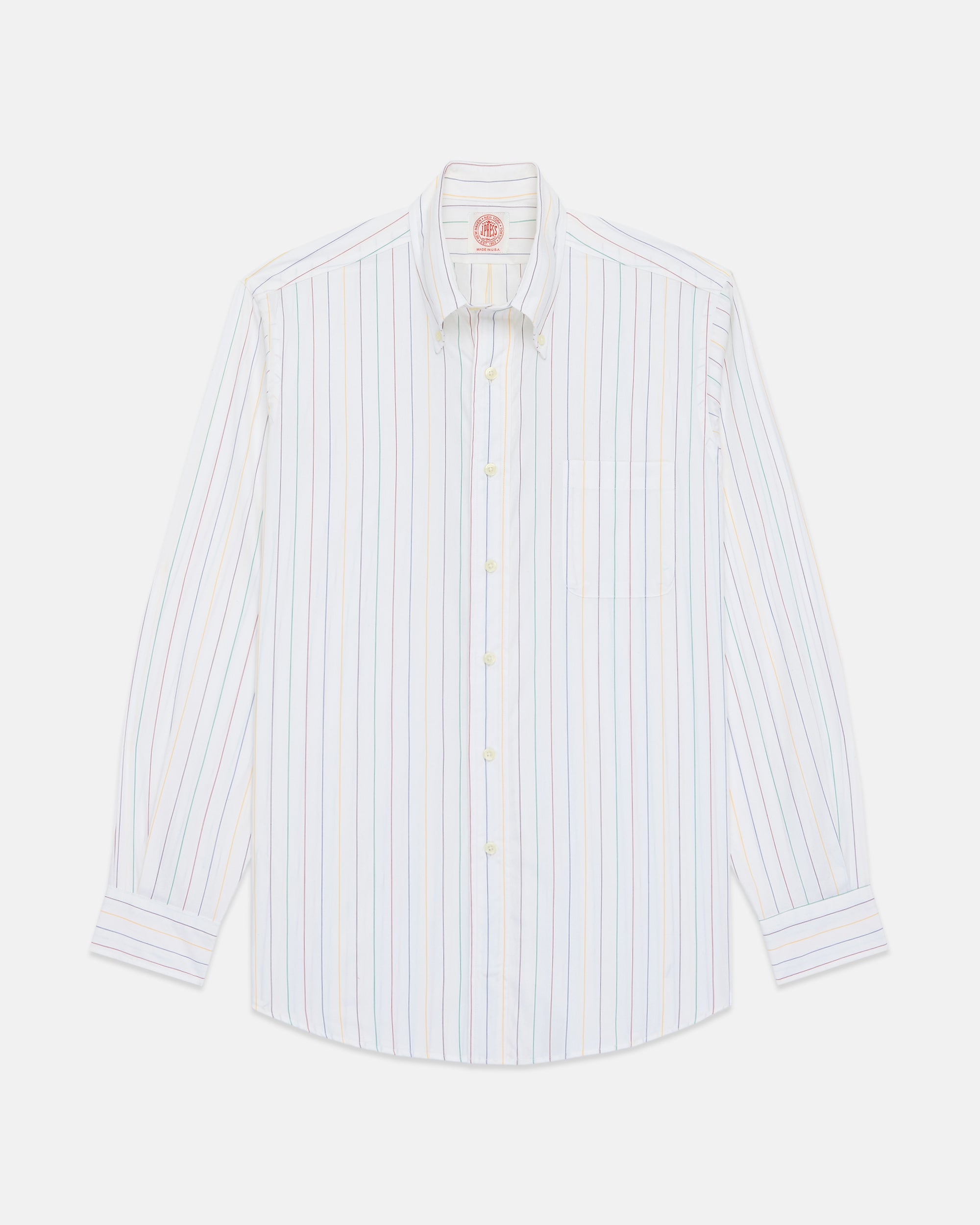 Made-in-USA Multicolor Stripe Oxford Button Down Shirt