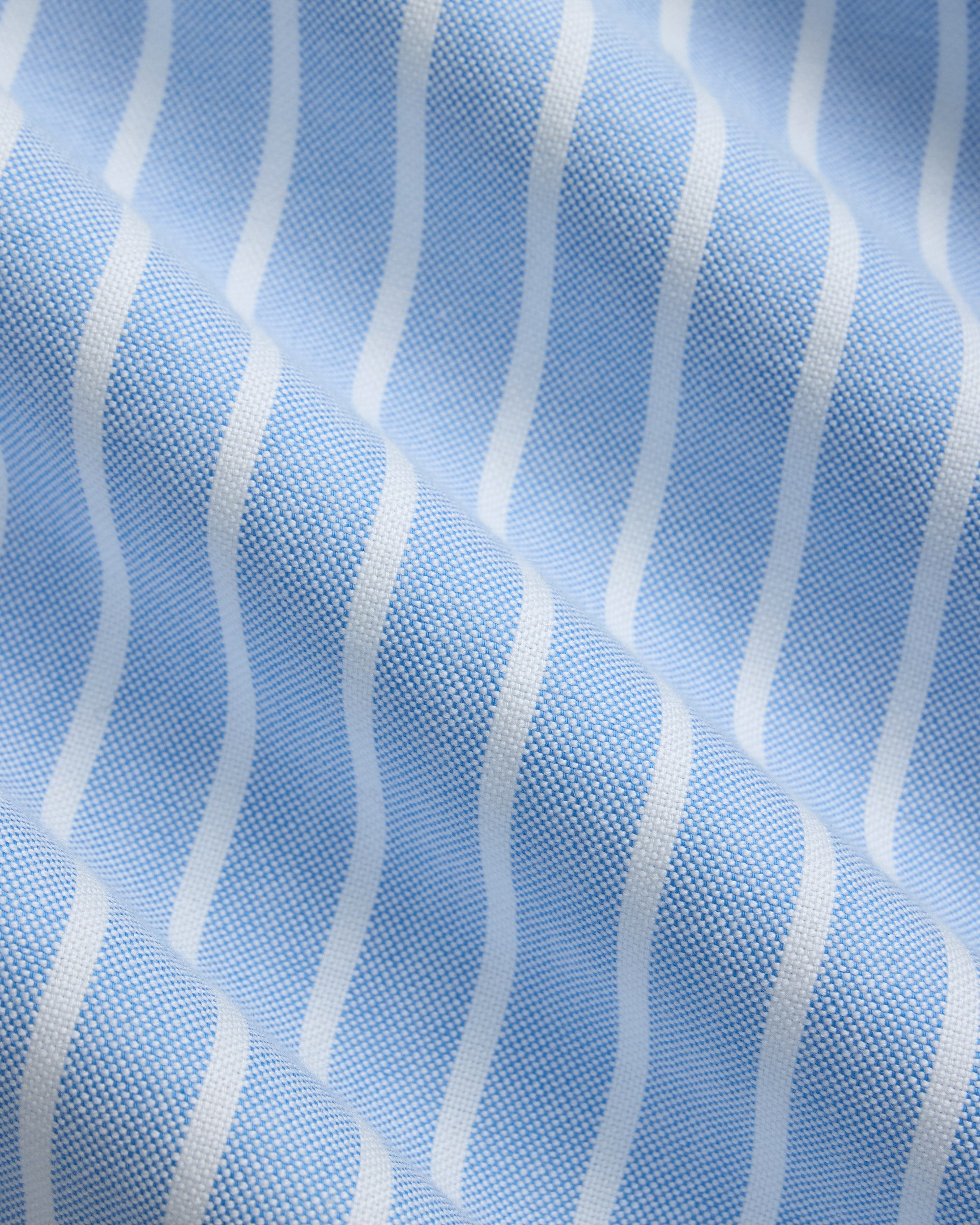 Made-in-USA Blue & White Stripe Oxford Cloth Sport Shirt - Classic Fit