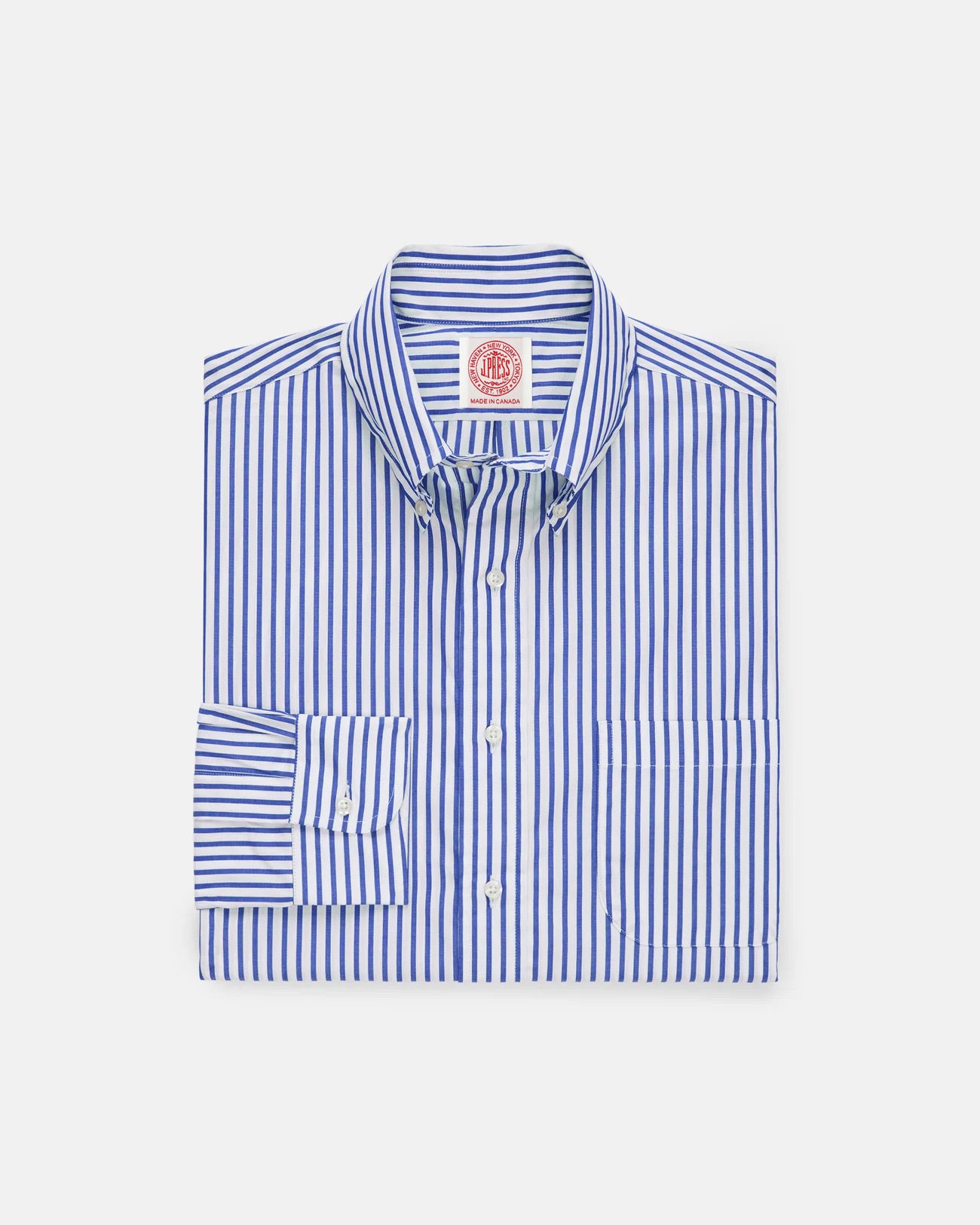 Made-in-Canada Blue Butcher Stripe Button Down Shirt - Classic Fit
