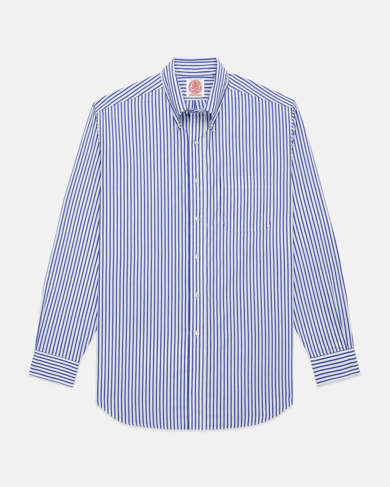 Made-in-Canada Blue Butcher Stripe Button Down Shirt - Classic Fit