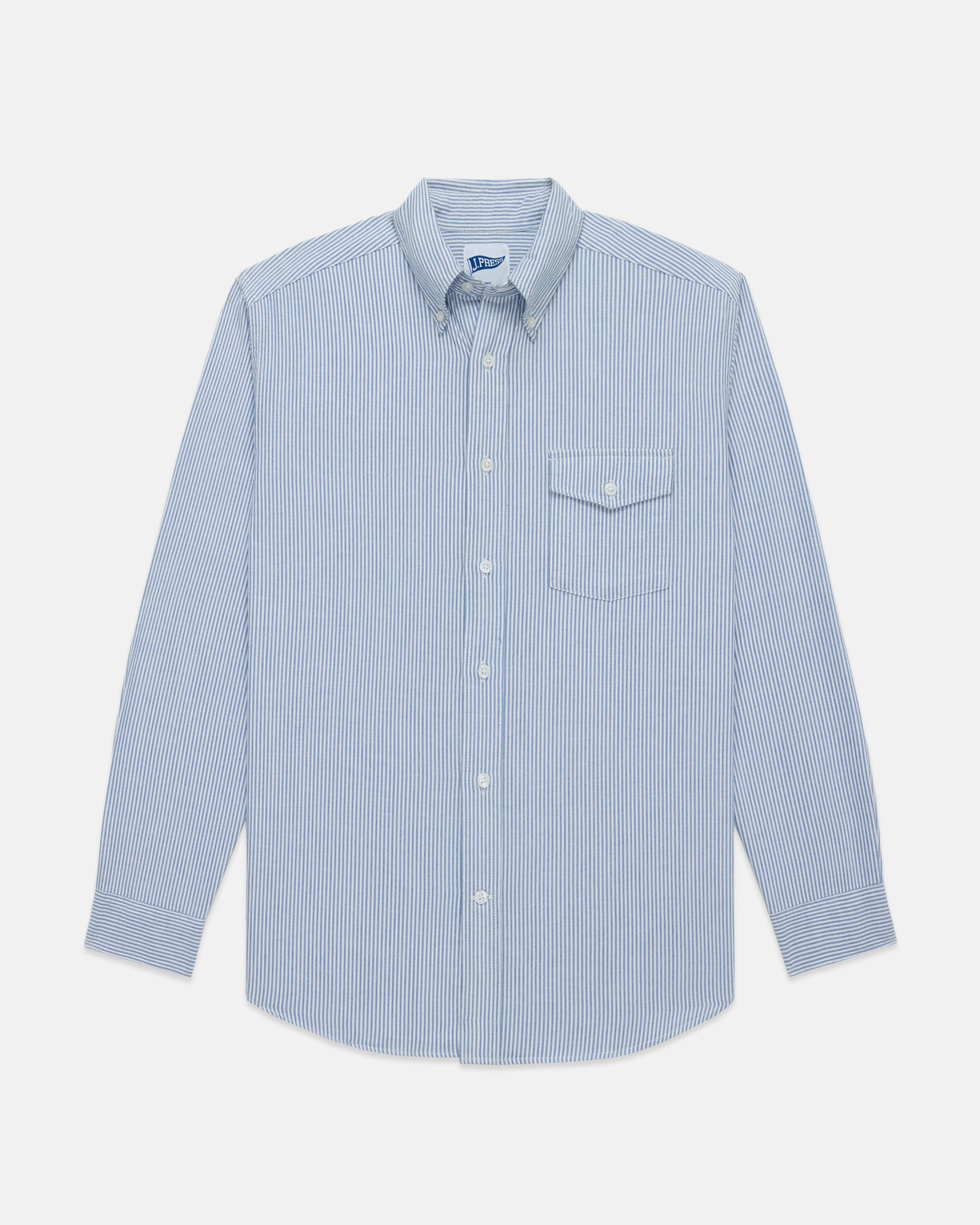 Blue Stripe Zephyr Oxford Striped Shirt - Trim Fit