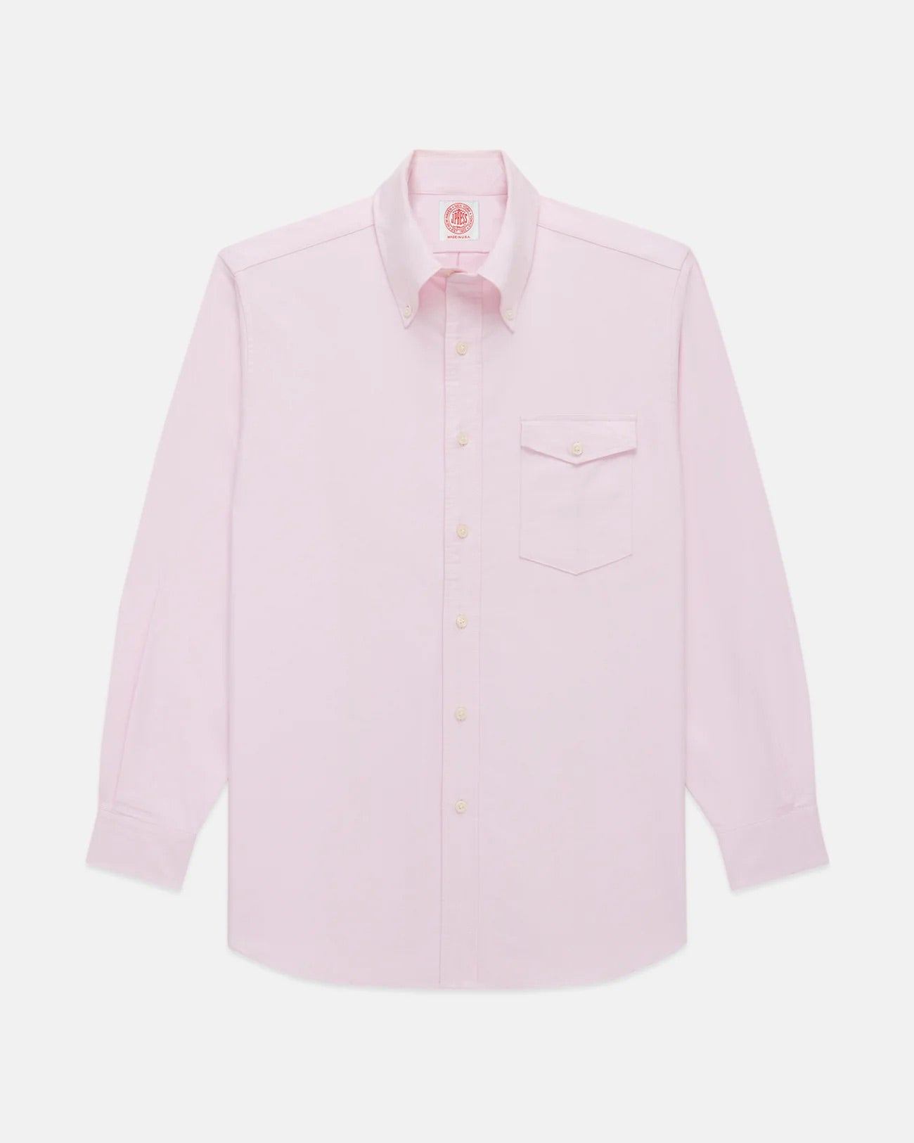 Made-in-USA Flap Pocket Pink Oxford Cloth Button Down Shirt - Classic Fit