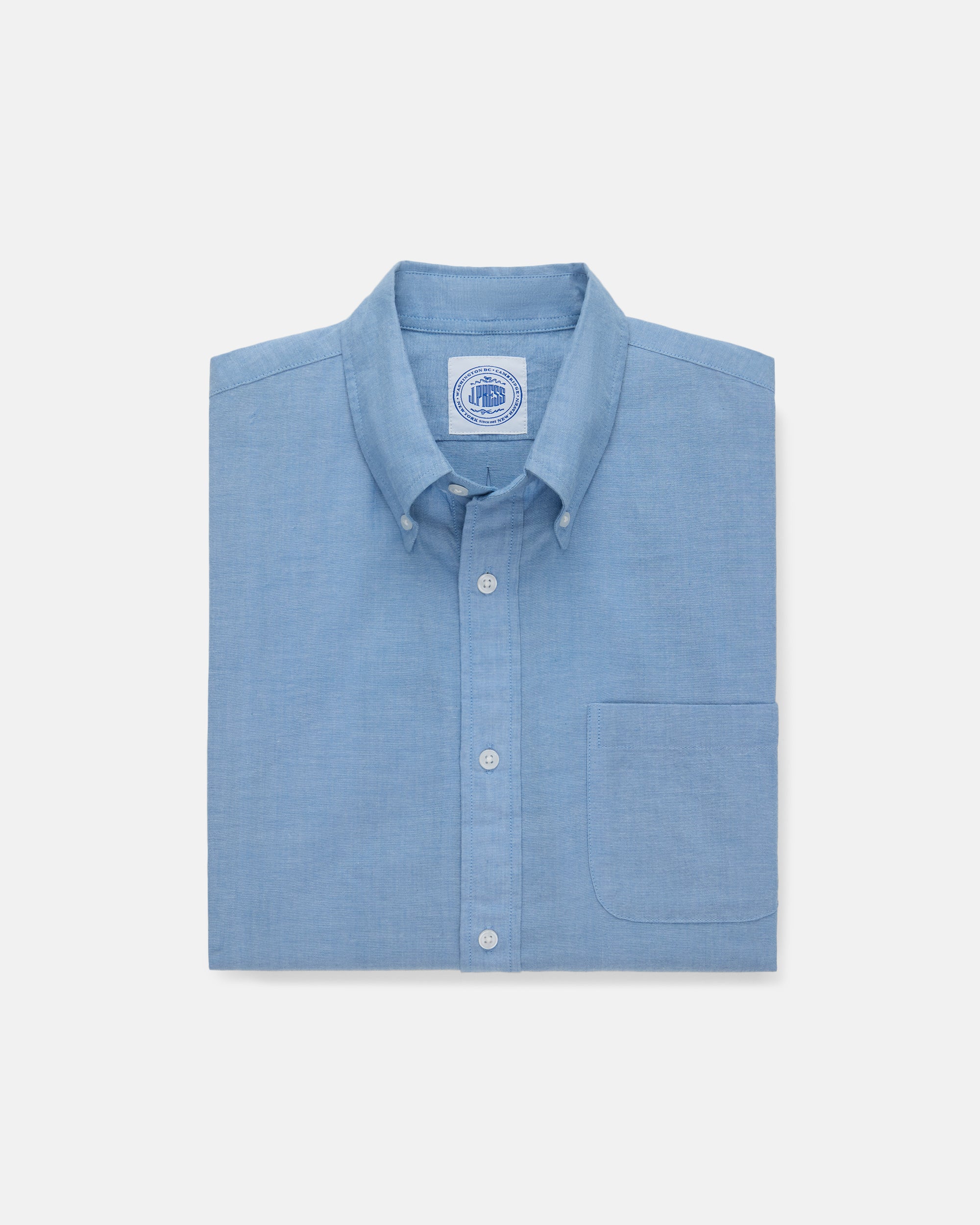 Short Sleeve Chambray Sport Shirt - Classic Fit