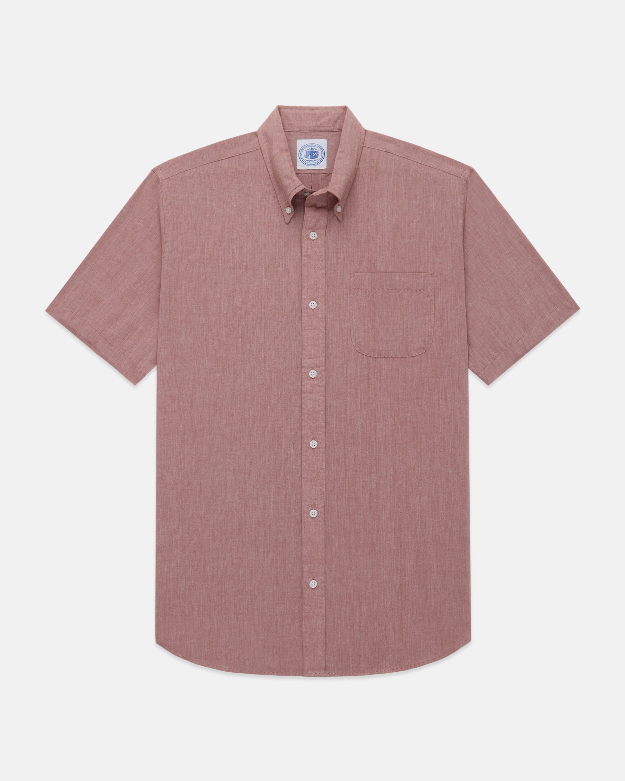 Short Sleeve Chambray Striped Shirt - Classic Fit