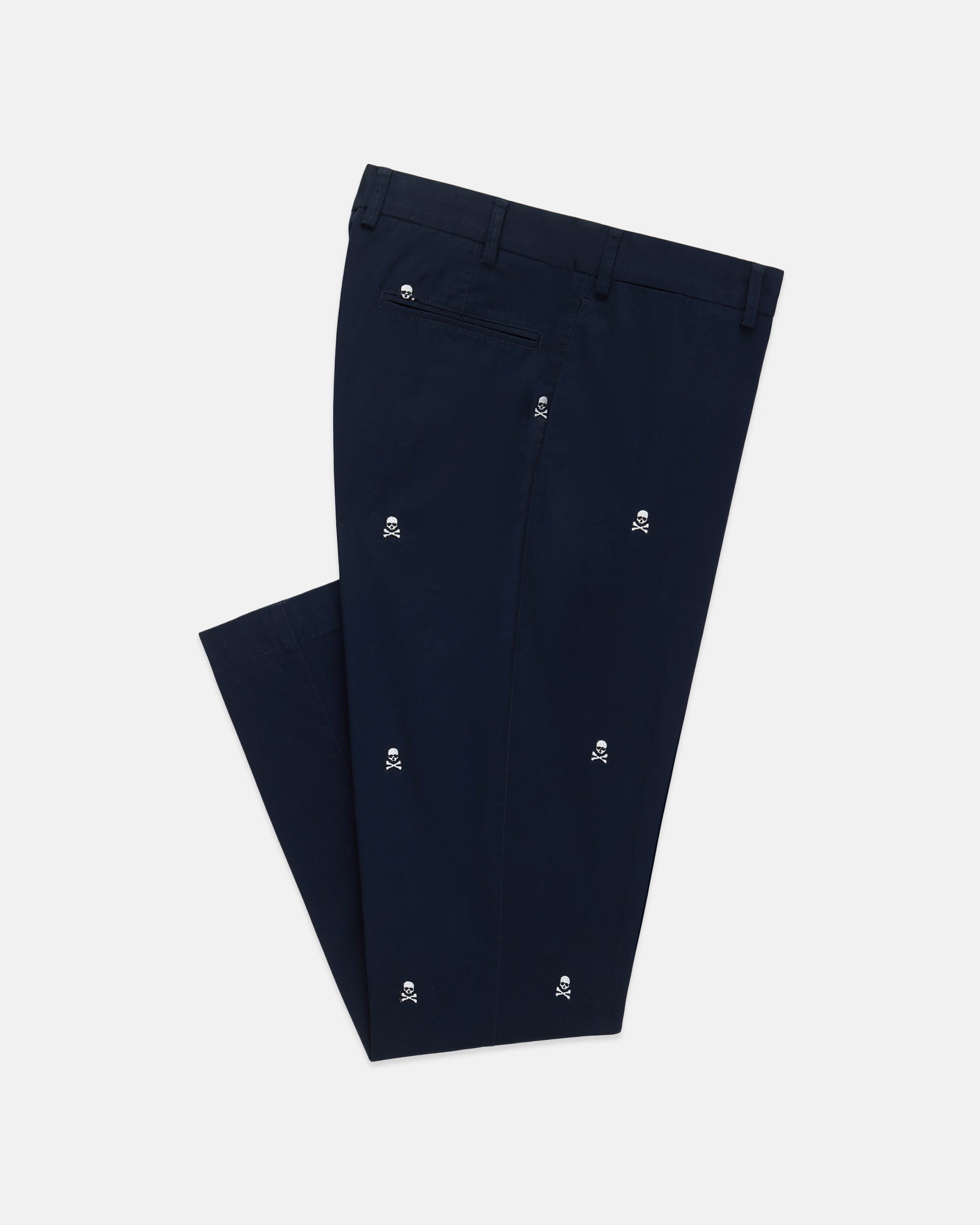 Skull and Bones Embroidered Chino Trousers