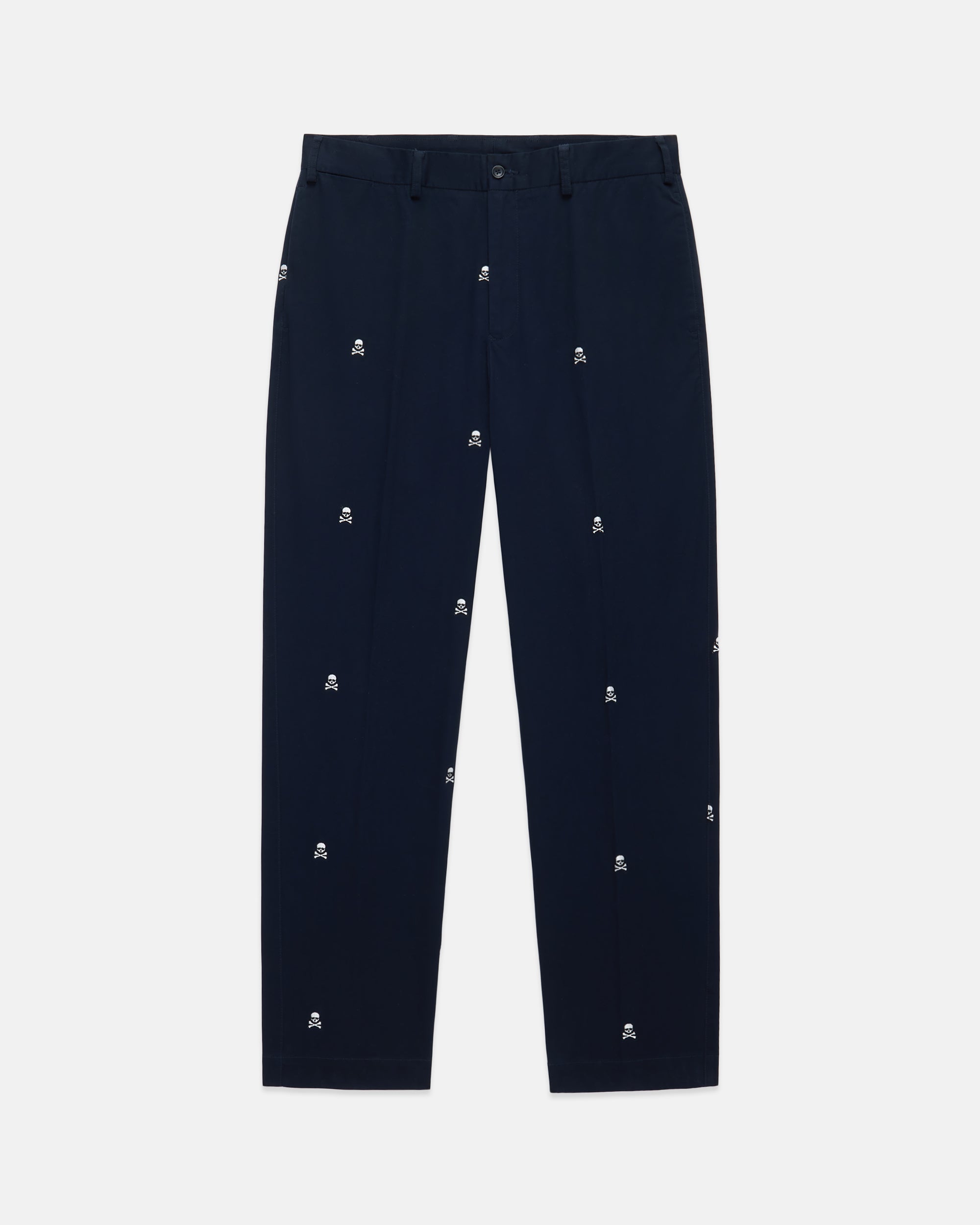Skull and Bones Embroidered Chino Trousers