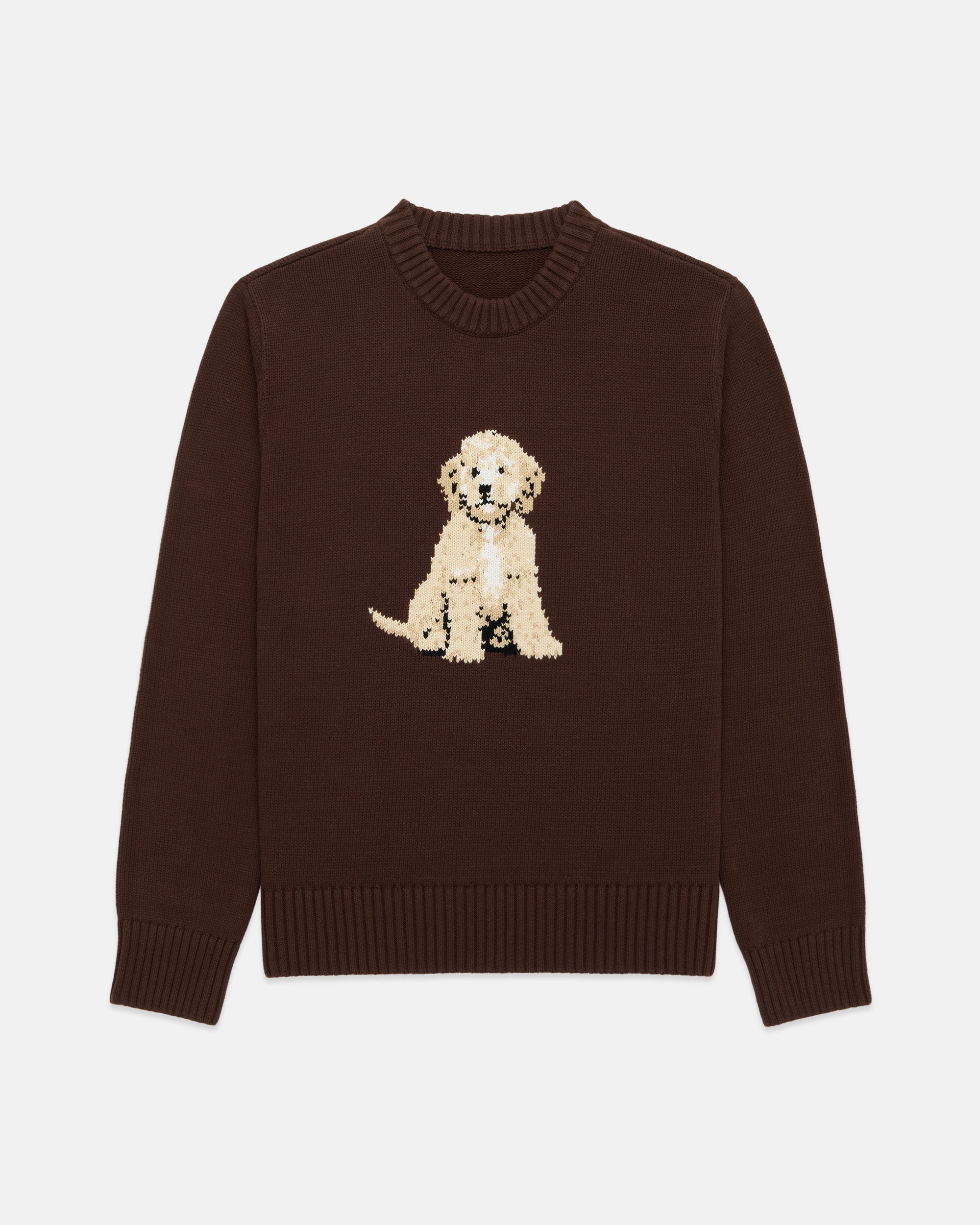 Doodle Intarsia Knit Cotton Sweater